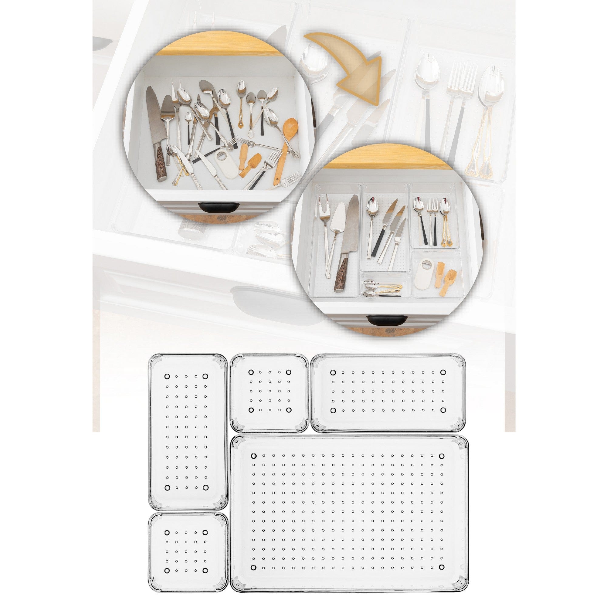 Set 5 organizatoare 992FRM1209, transparent, plastic