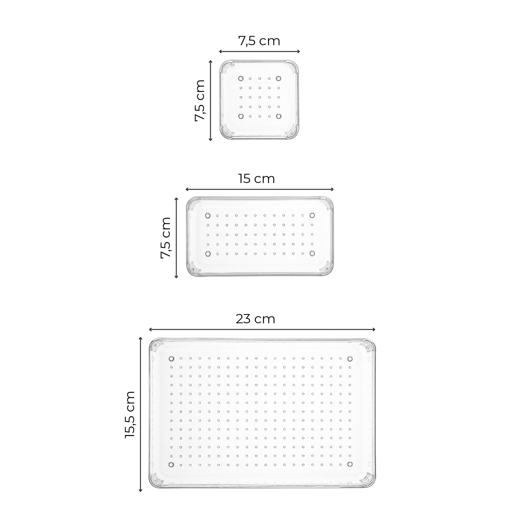 Set 5 organizatoare 992FRM1209, transparent, plastic