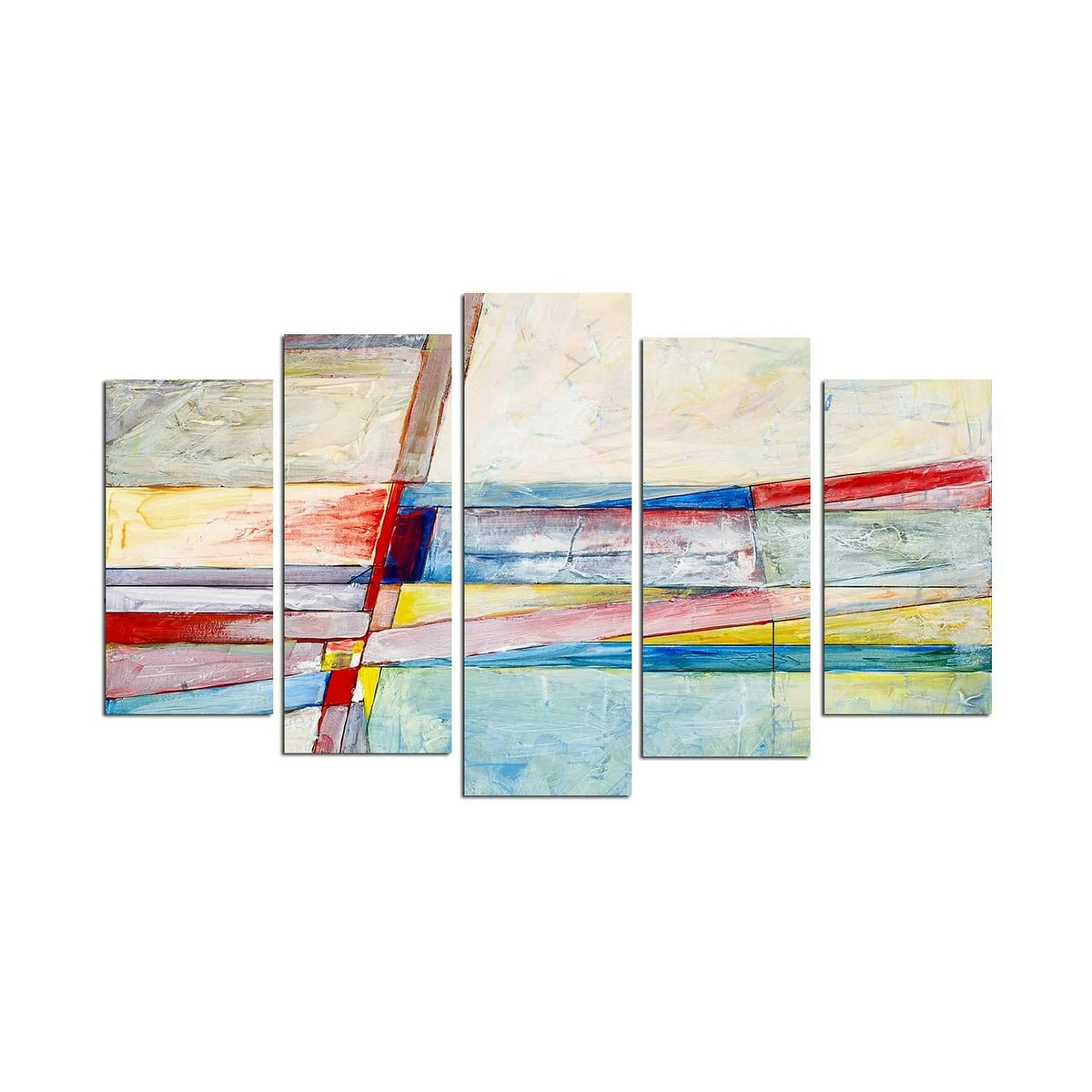 Set 5 tablouri 5ABSMDF-51, multicolor, 110x60 cm