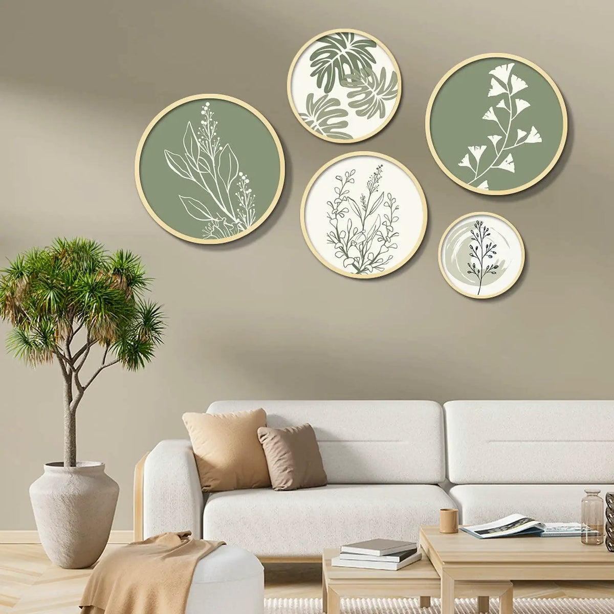 Set 5 tablouri YATS-04, multicolor, MDF, 43,5x43,5 cm