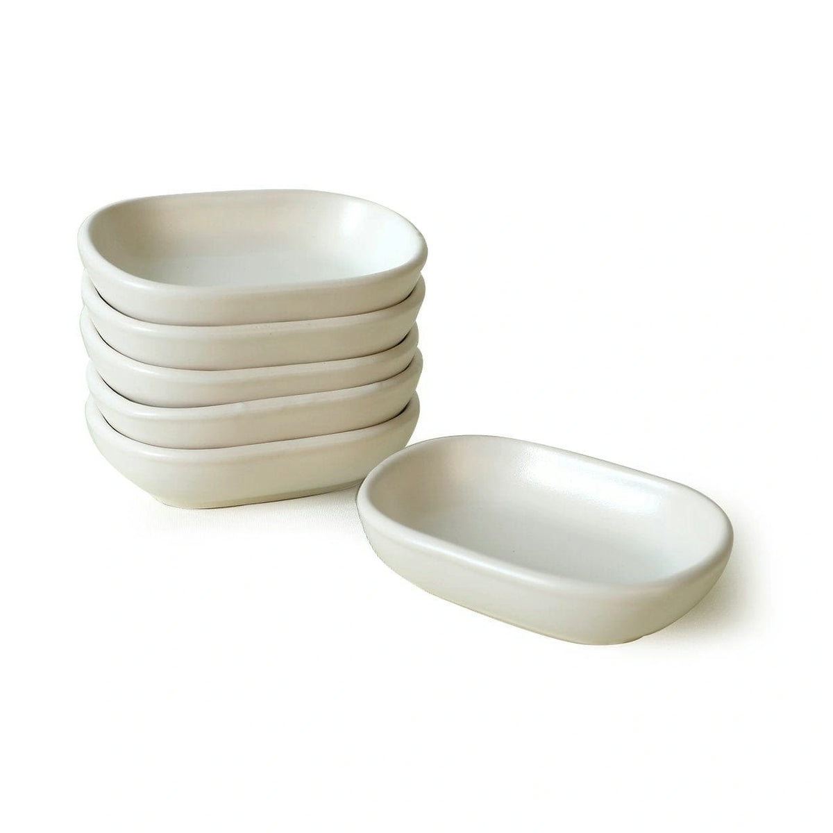 Set 6 boluri 275KRM2136, alb mat, ceramica, 11 cm