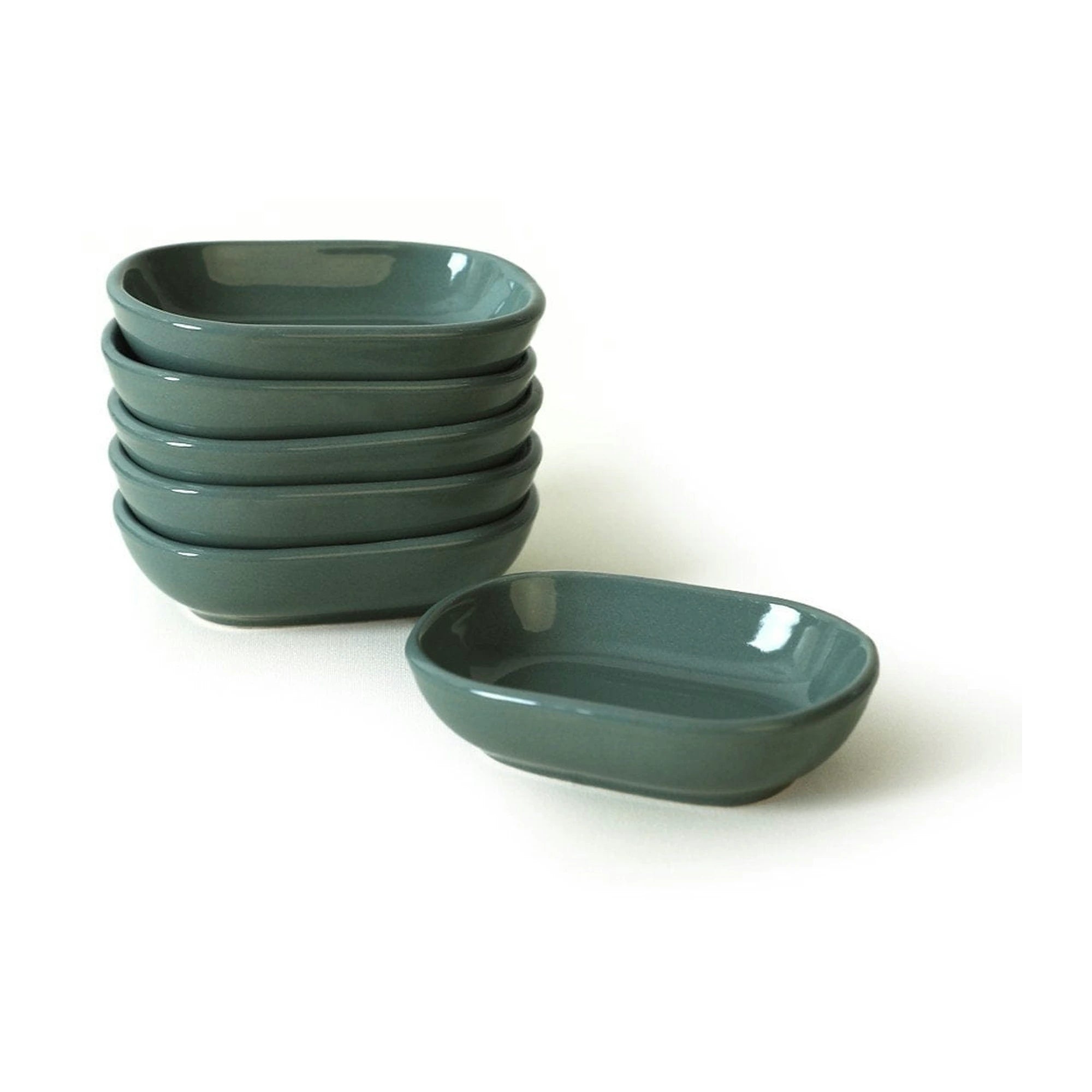 Set 6 boluri 275KRM2141, verde inchis, ceramica, 11 cm