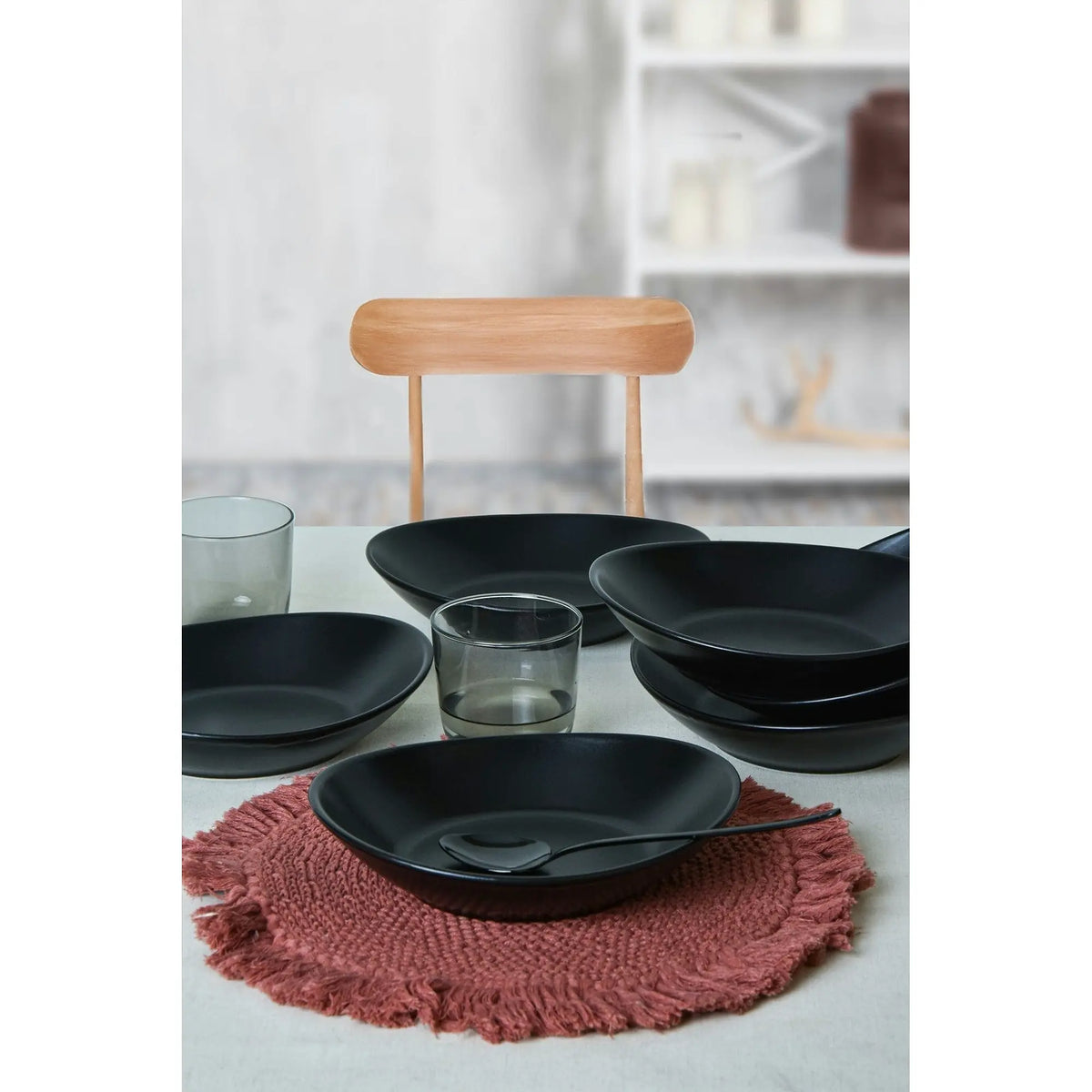 Set 6 boluri 275KRM2214, negru, ceramica, 550 ml