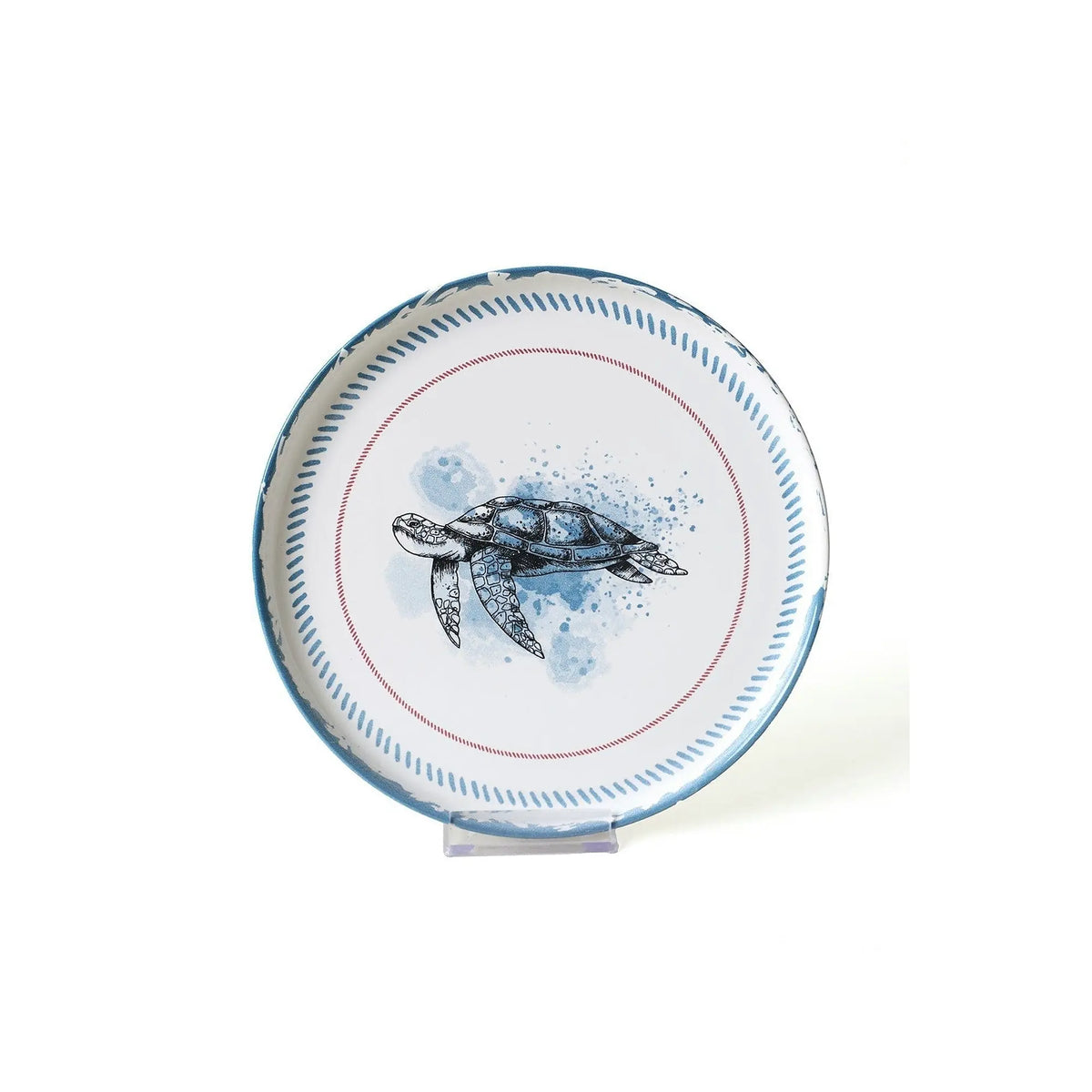 Set 6 farfurii 275KRM2321, alb/albastru, ceramica, 22 cm