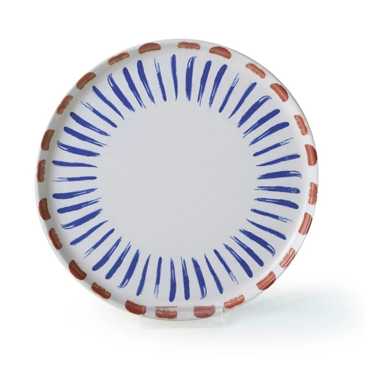 Set 6 farfurii desert 275KRM2324, alb/albastru, ceramica, 22 cm