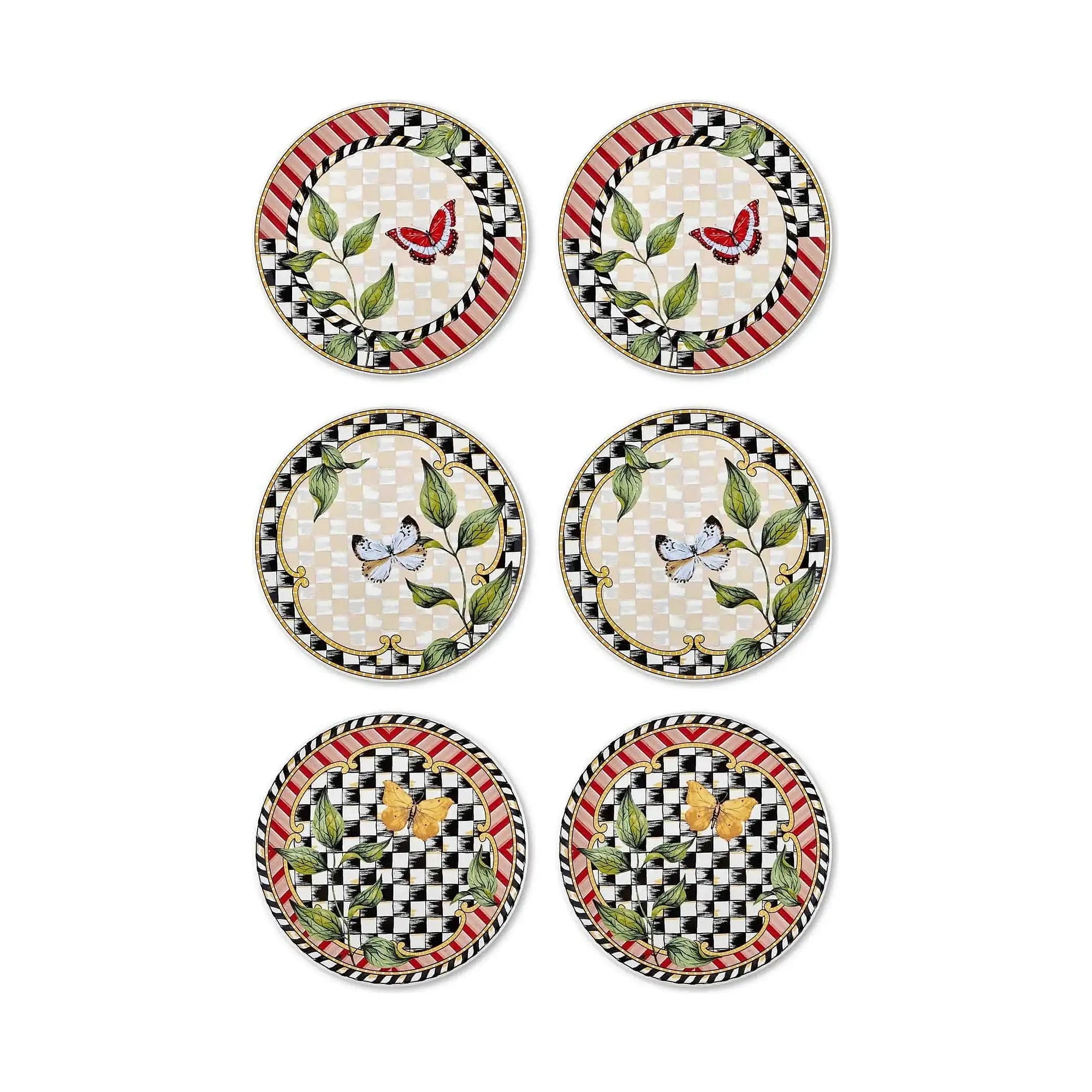 Set 6 farfurii JRD019, multicolor, ceramica, 19 cm