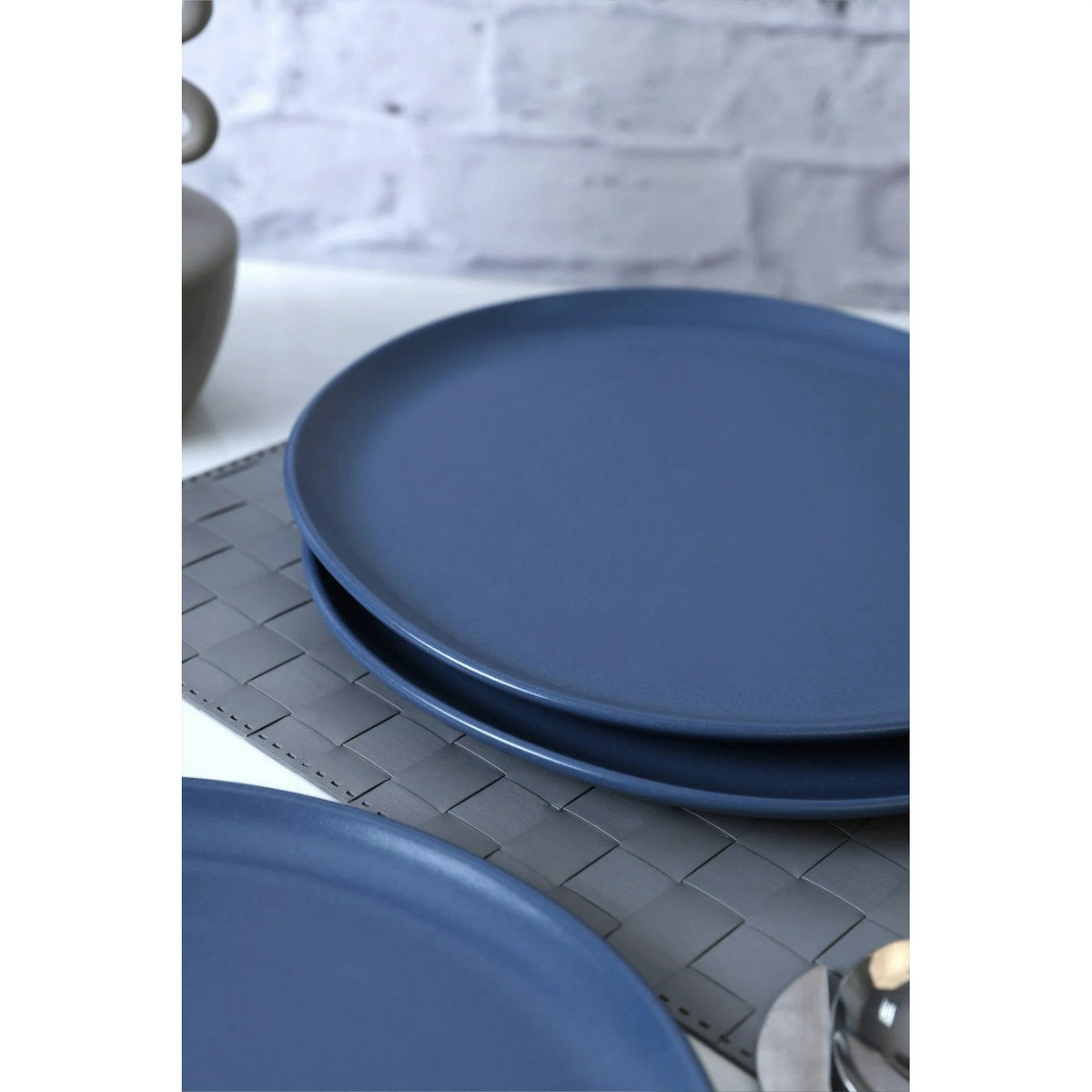 Set 6 farfurii X00018763, albastru inchis, ceramica, 28 cm
