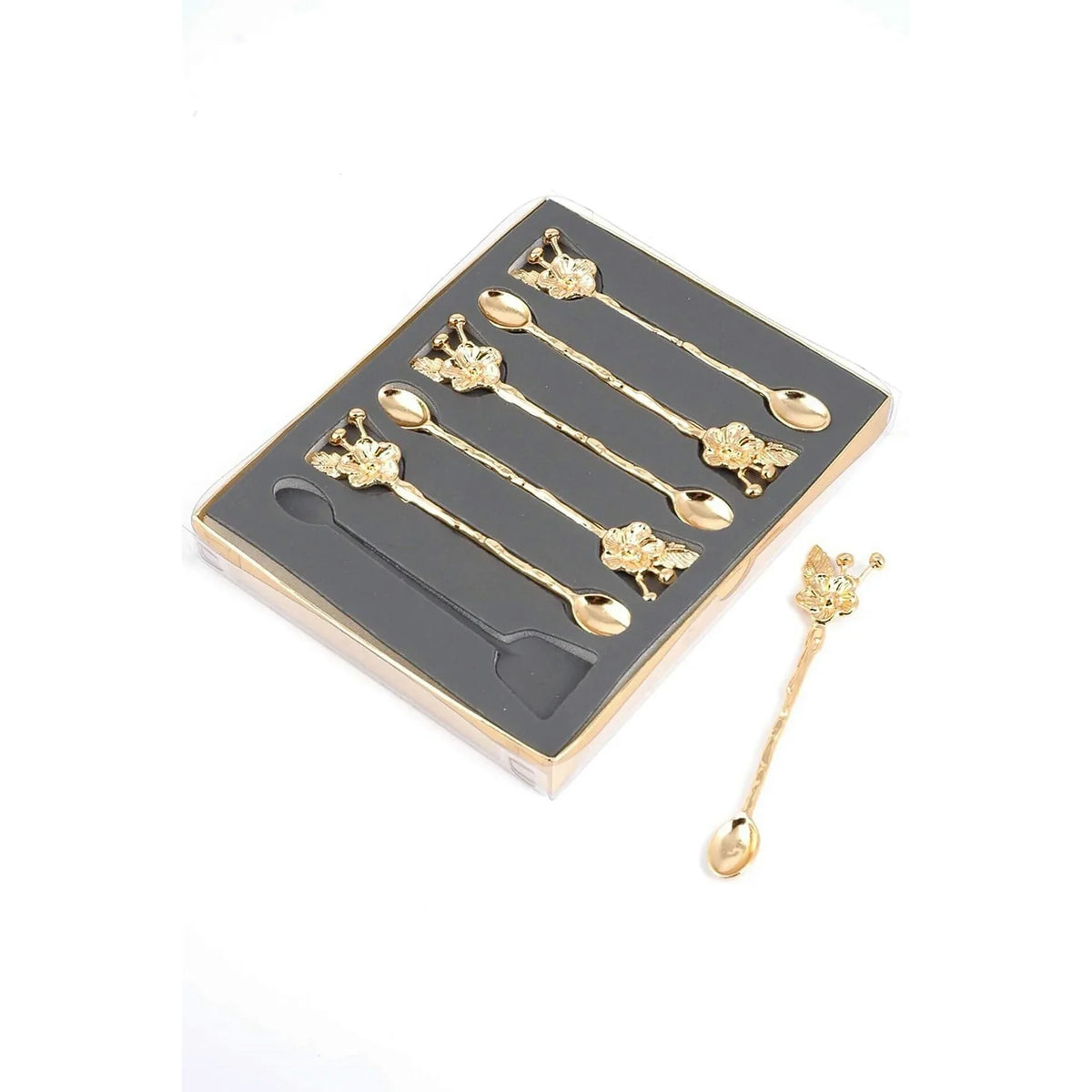 Set 6 linguri PLT0493, auriu, metal