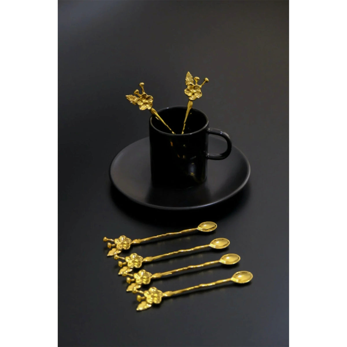 Set 6 linguri PLT0493, auriu, metal