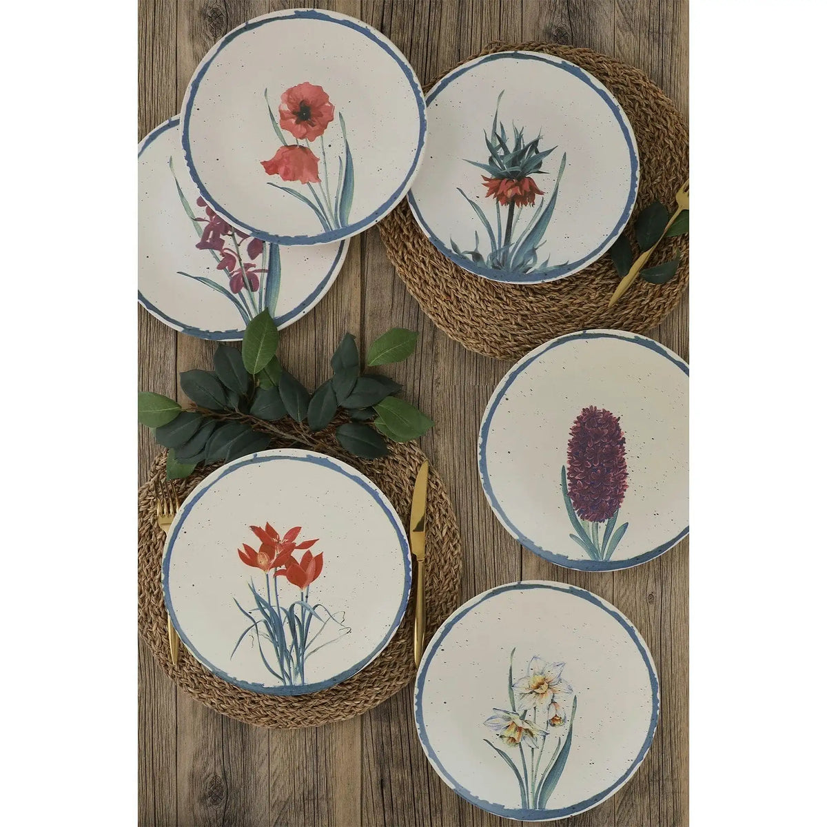 Set 6 platouri 275KRM1580, multicolor, ceramica, 25x25 cm