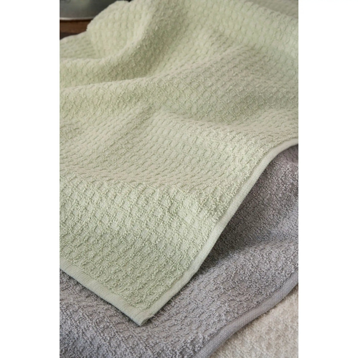 Set 6 prosoape bucatarie CARMEN, crem/gri/verde, bumbac, 40x66 cm