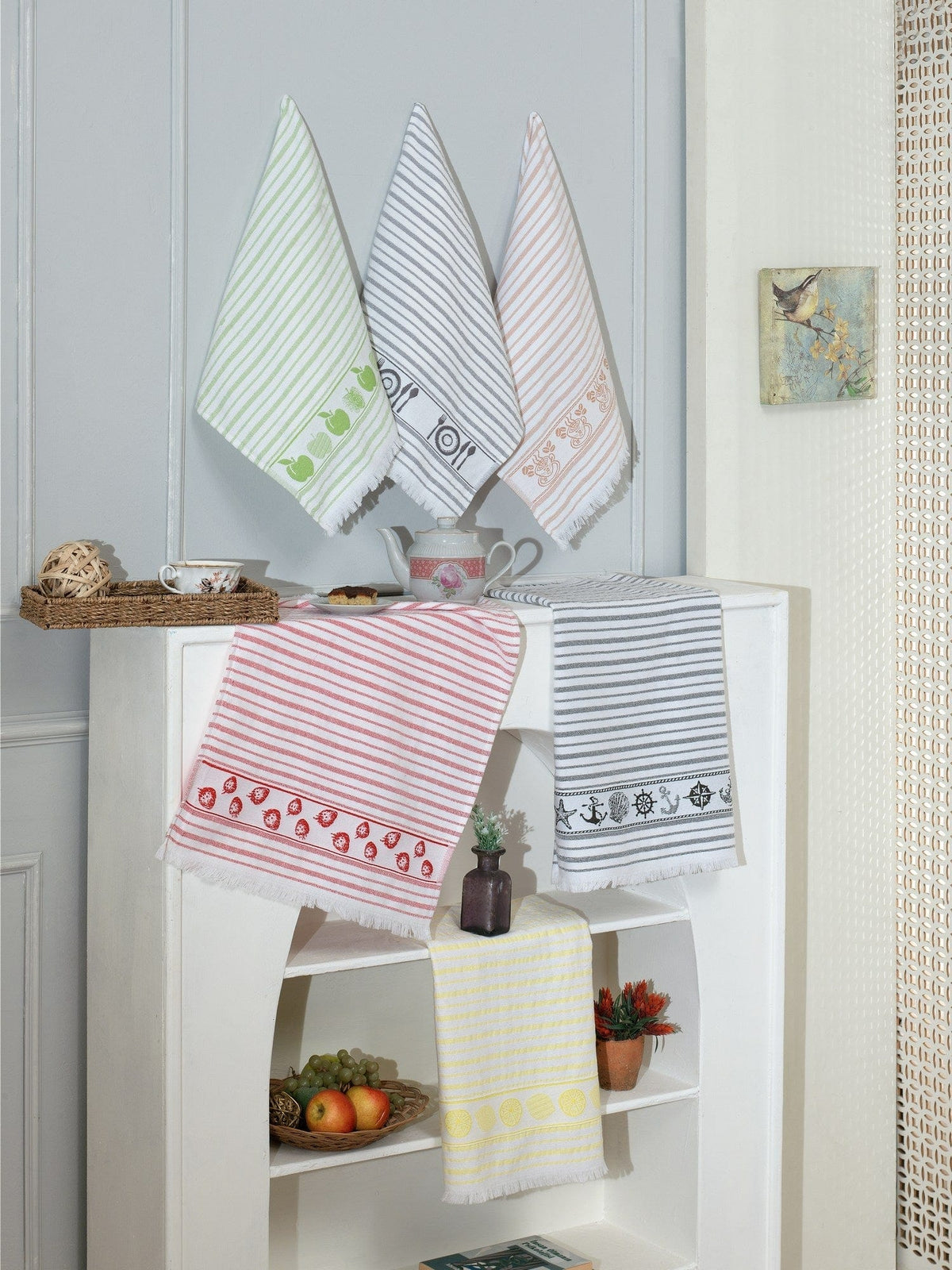 Set 6 prosoape bucatarie CILEK, multicolor, bumbac, 50x70 cm