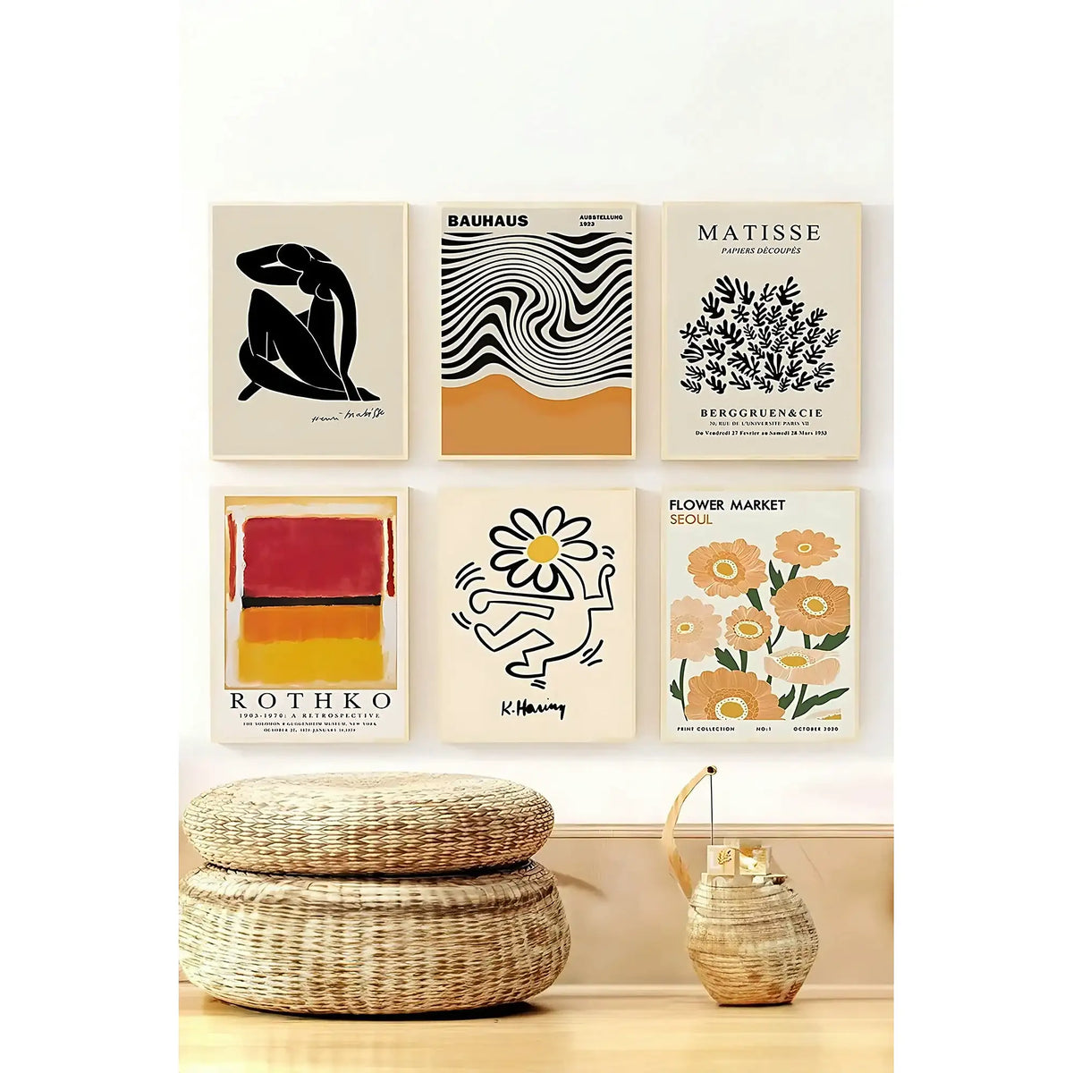 Set 6 tablouri ARTSYCLLCT7, multicolor, MDF, 30x40 cm