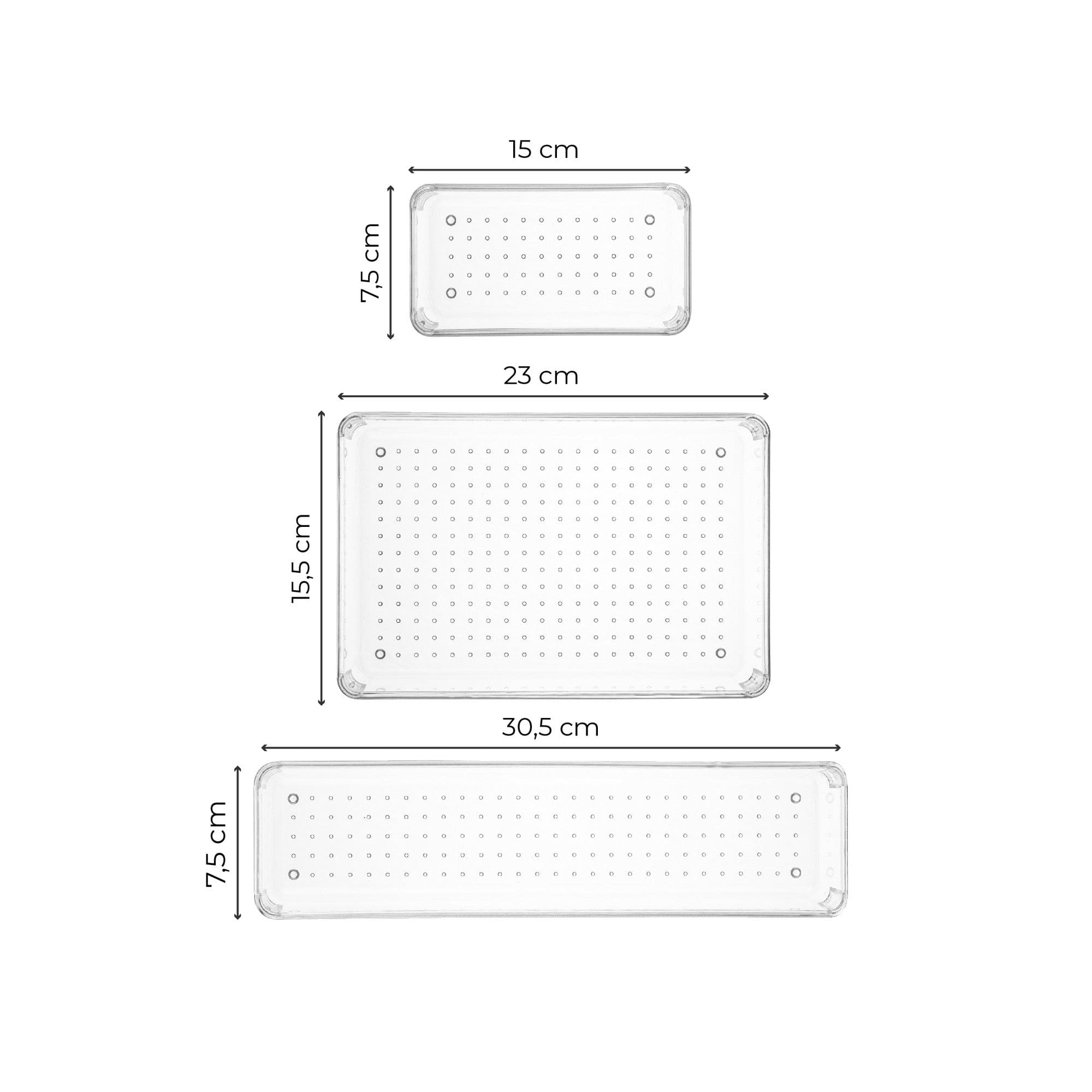 Set 7 organizatoare 992FRM1215, transparent, plastic