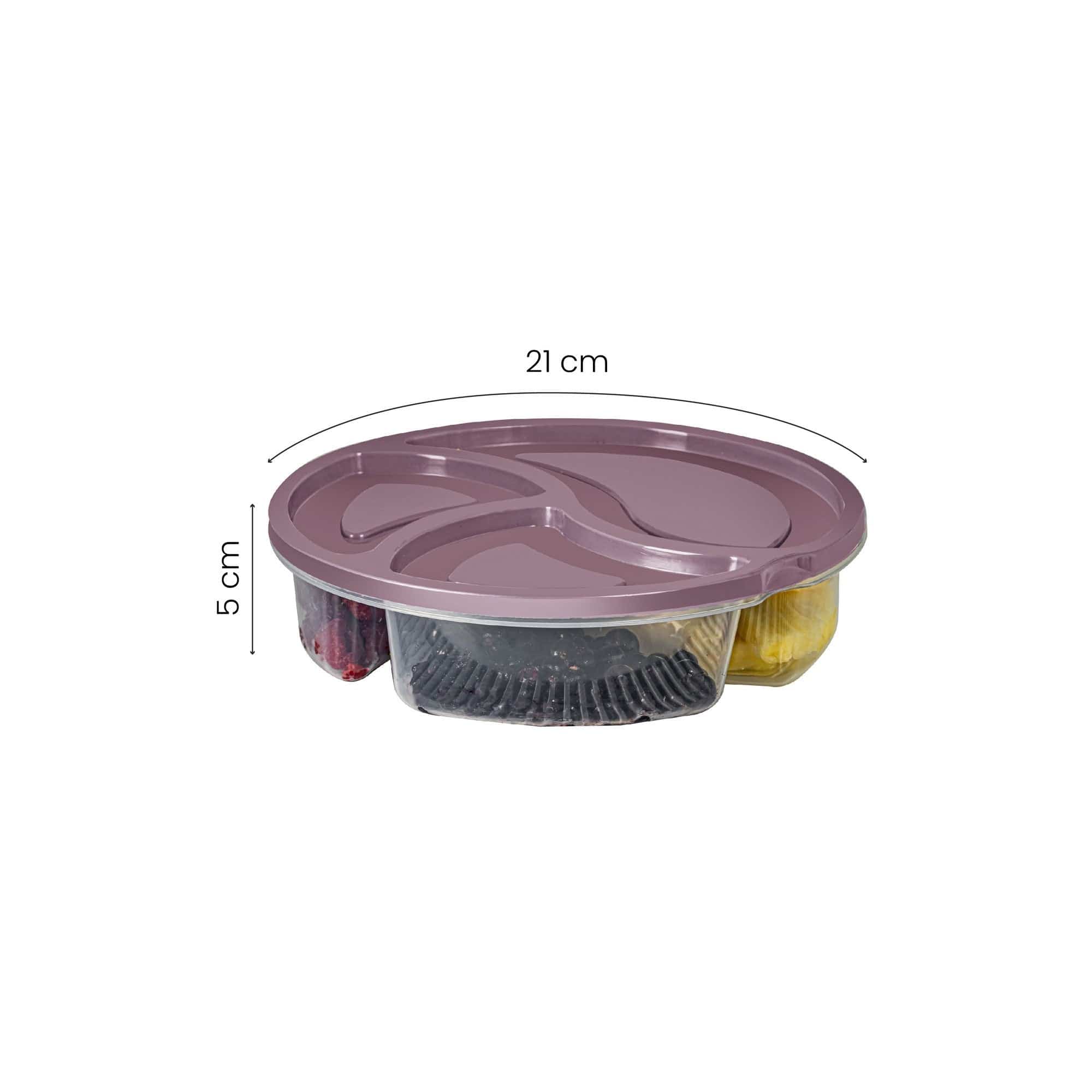 Set 8 caserole 964FRM1207, roz, plastic, 21x21x5 cm