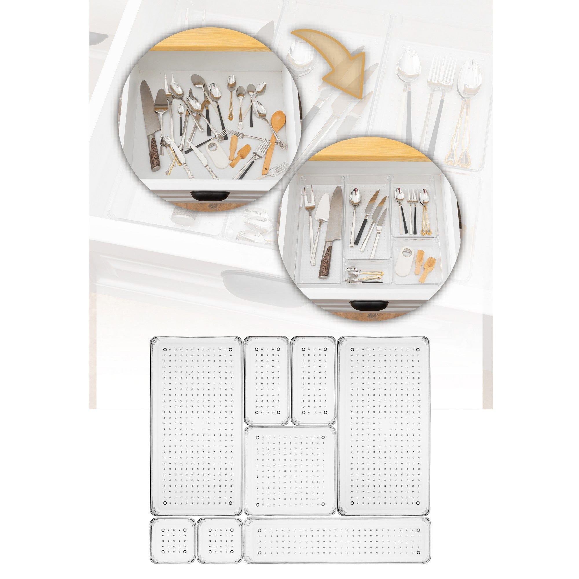 Set 8 organizatoare 992FRM1211, transparent, plastic