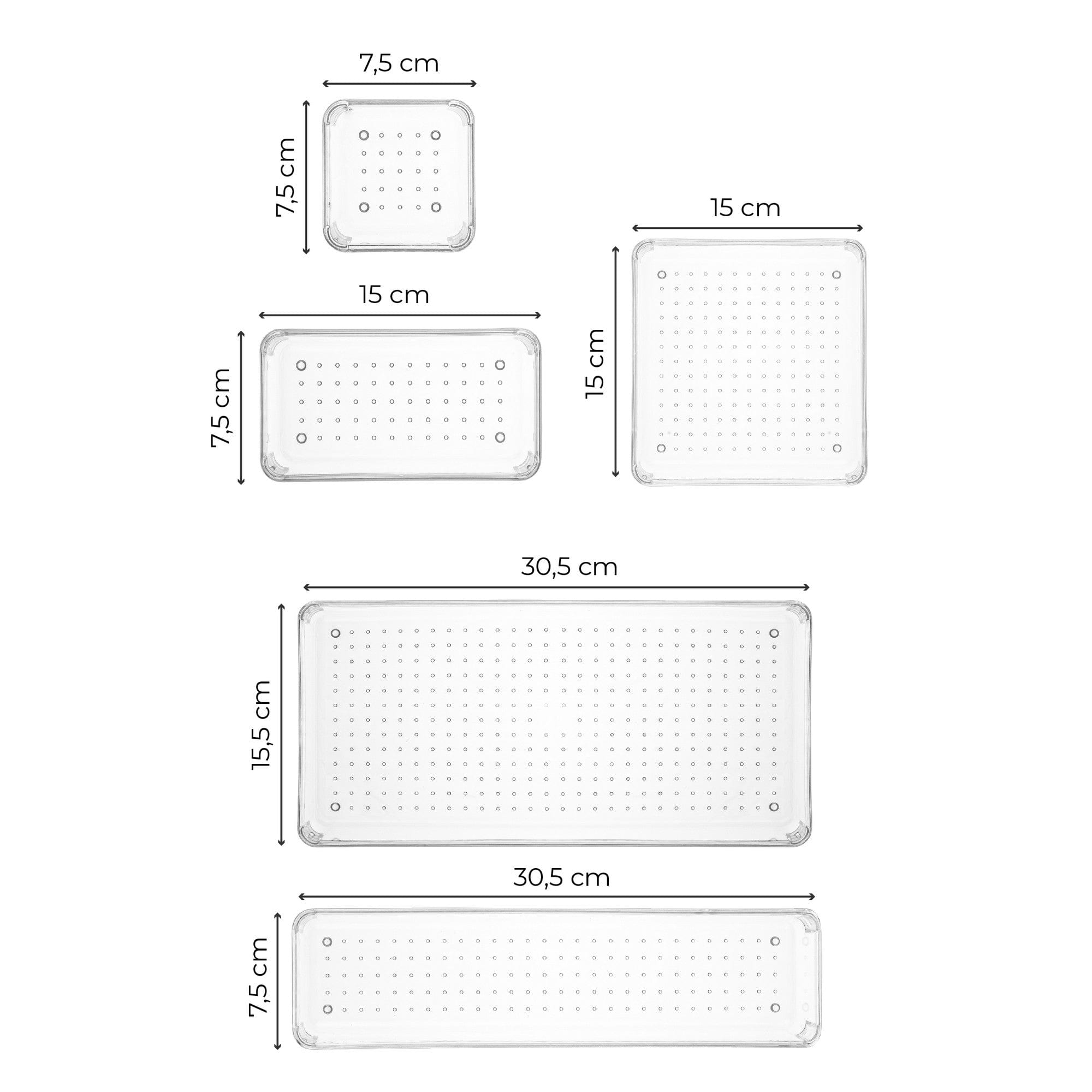 Set 8 organizatoare 992FRM1211, transparent, plastic