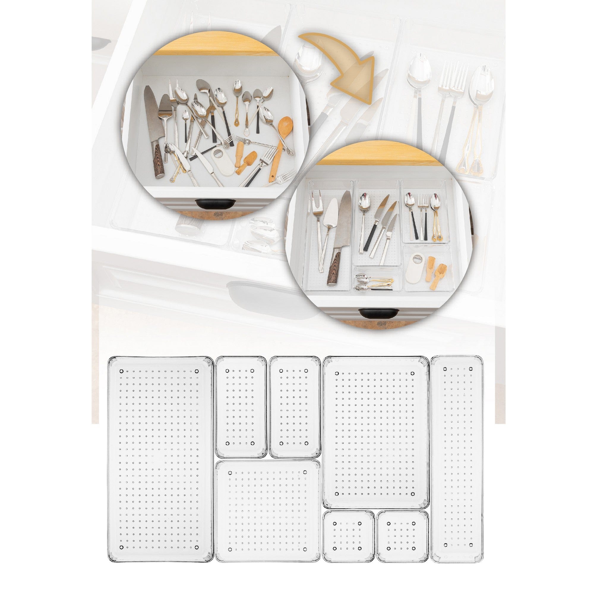 Set 8 organizatoare 992FRM1212, transparent, plastic