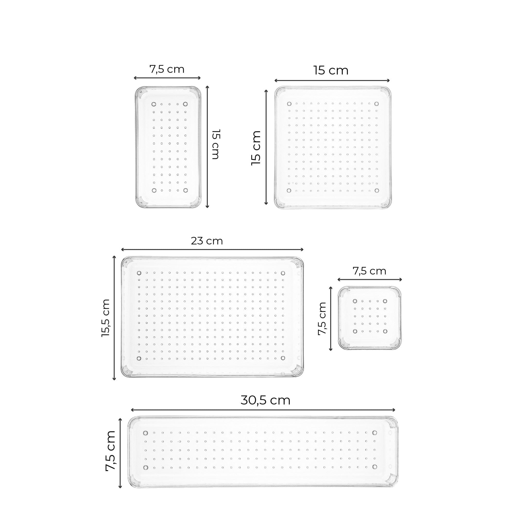 Set 8 organizatoare 992FRM1213, transparent, plastic