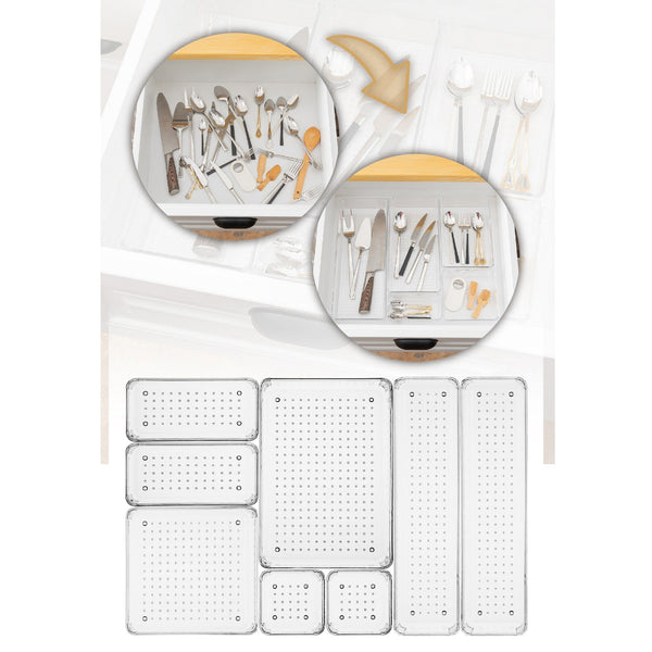 Set 8 organizatoare 992FRM1213, transparent, plastic