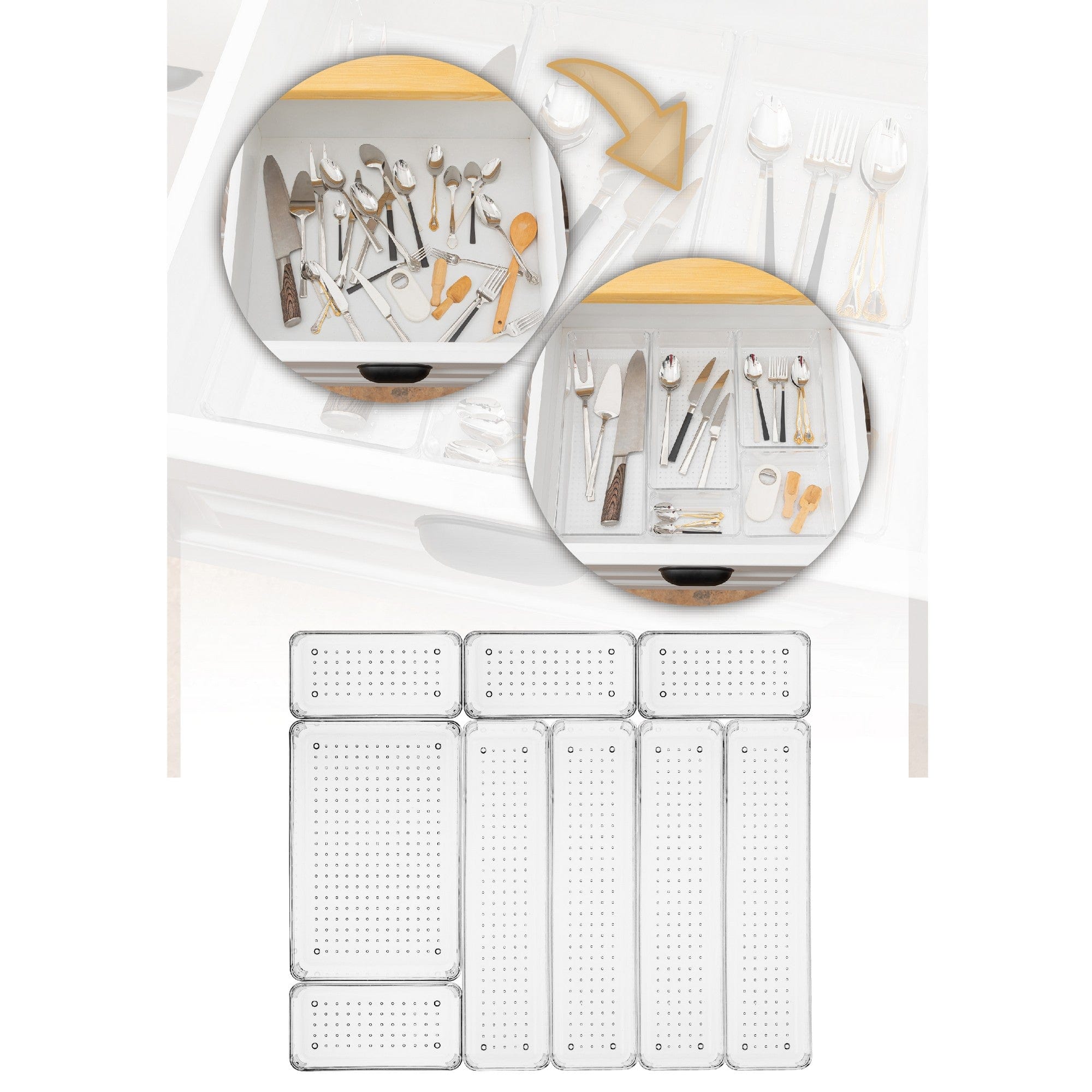 Set 9 organizatoare 992FRM1216, transparent, plastic