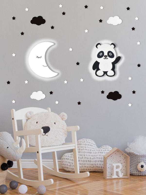 Set accesorii decorative YL435, alb/negru, lemn