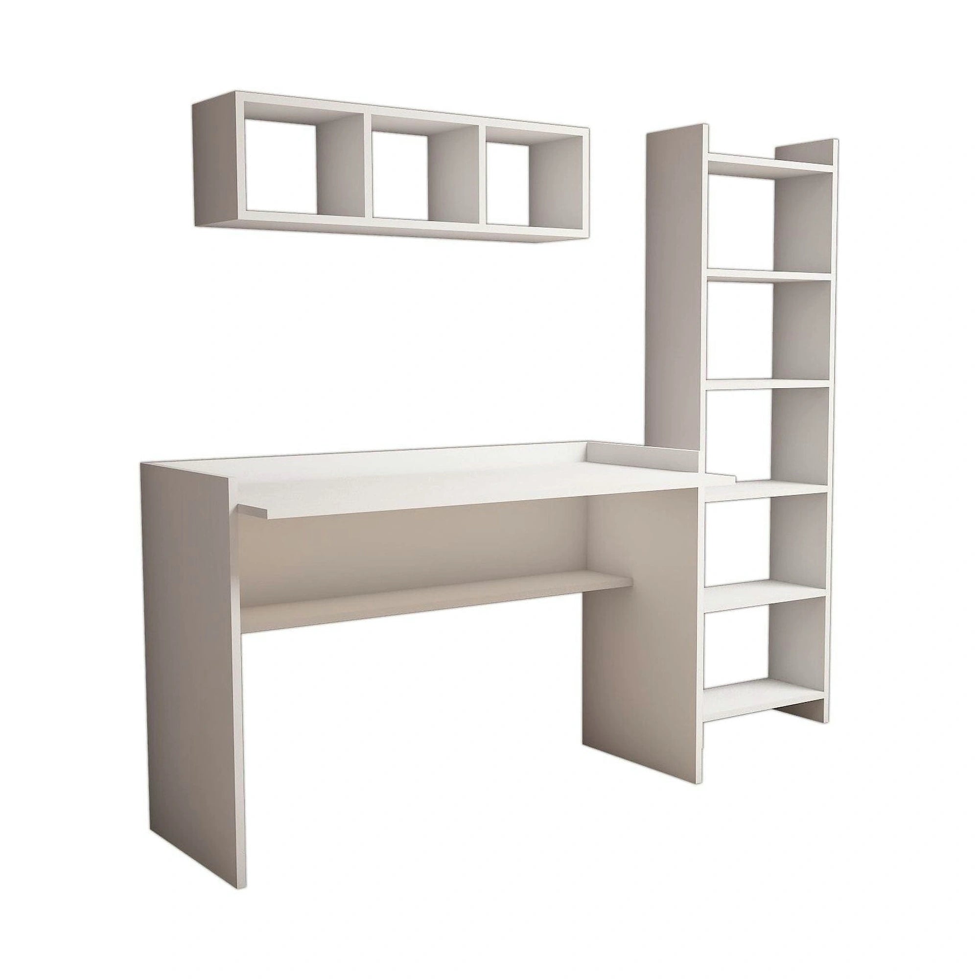 Set birou HERA, alb, PAL melaminat