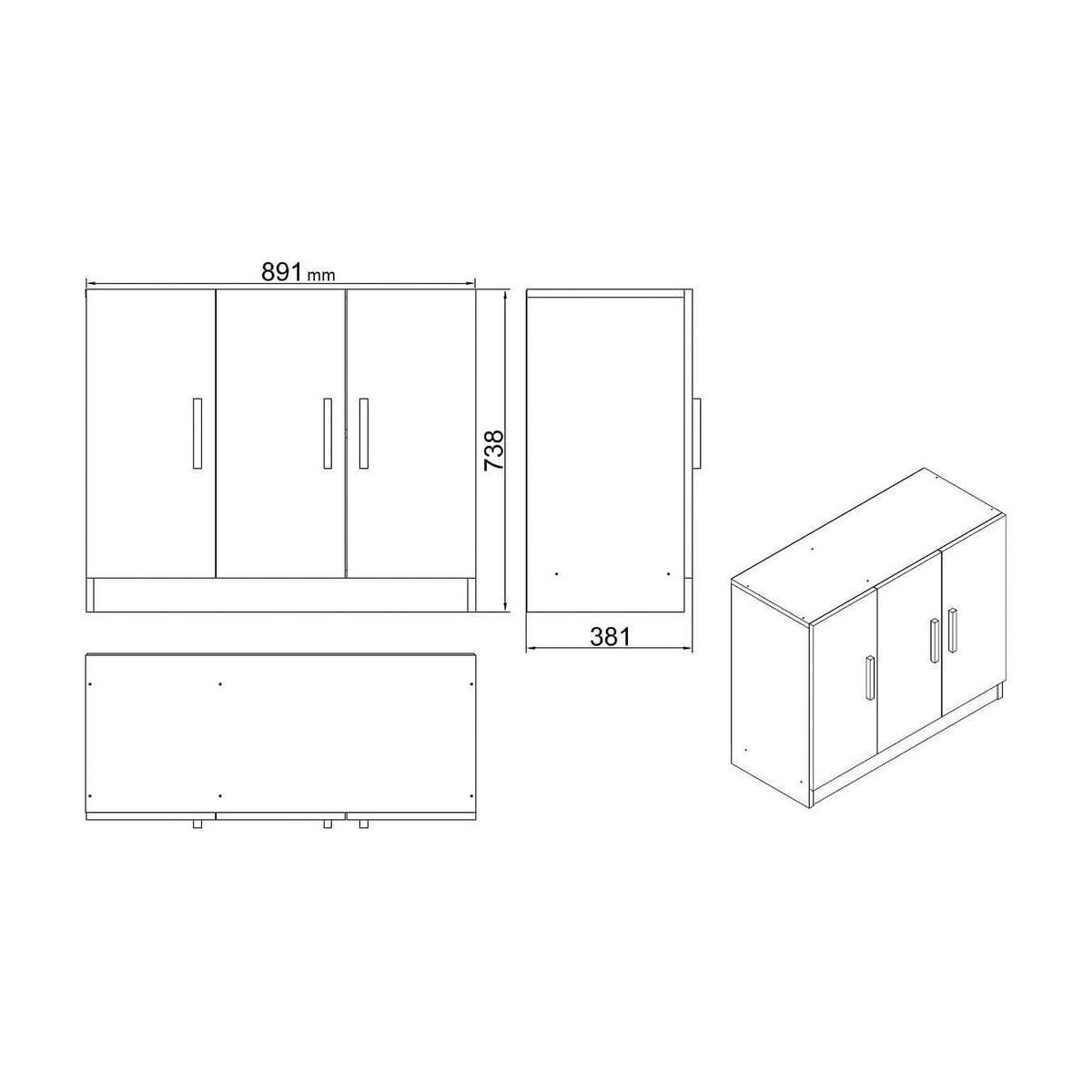 Set birou VO16-BA, nuc/gri antracit, PAL melaminat