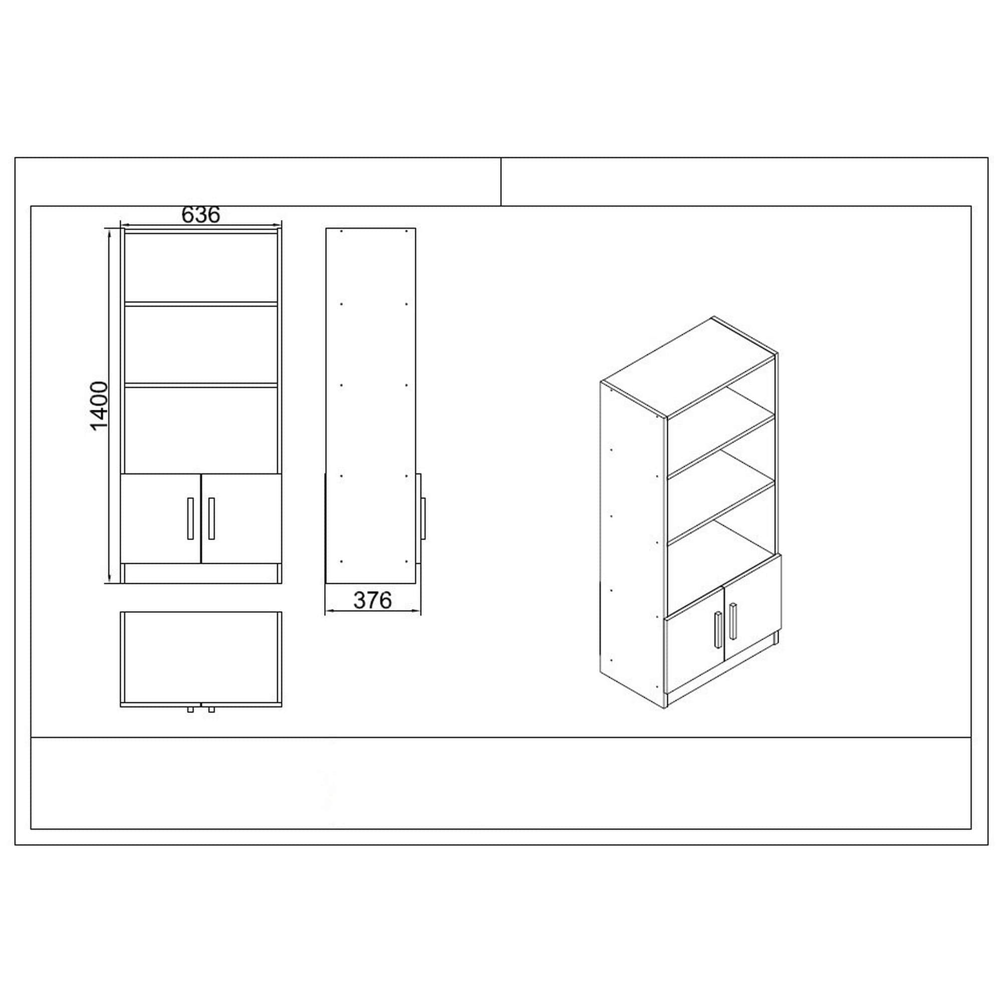 Set birou VO17 - BA, nuc/gri antracit, PAL melaminat