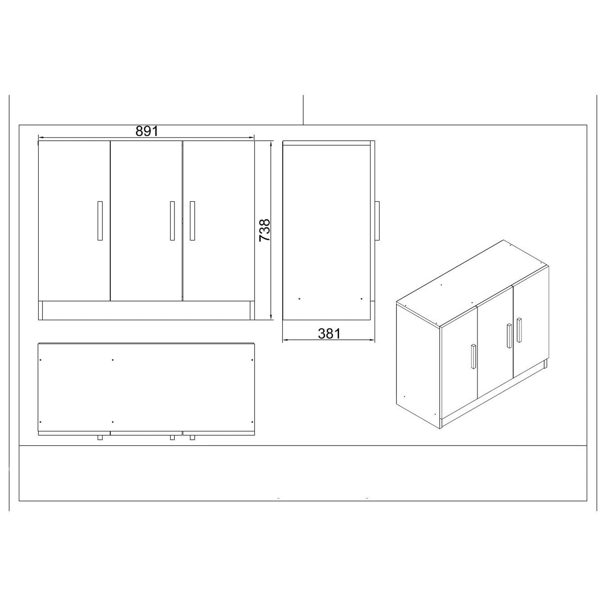 Set birou VO17 - BA, nuc/gri antracit, PAL melaminat