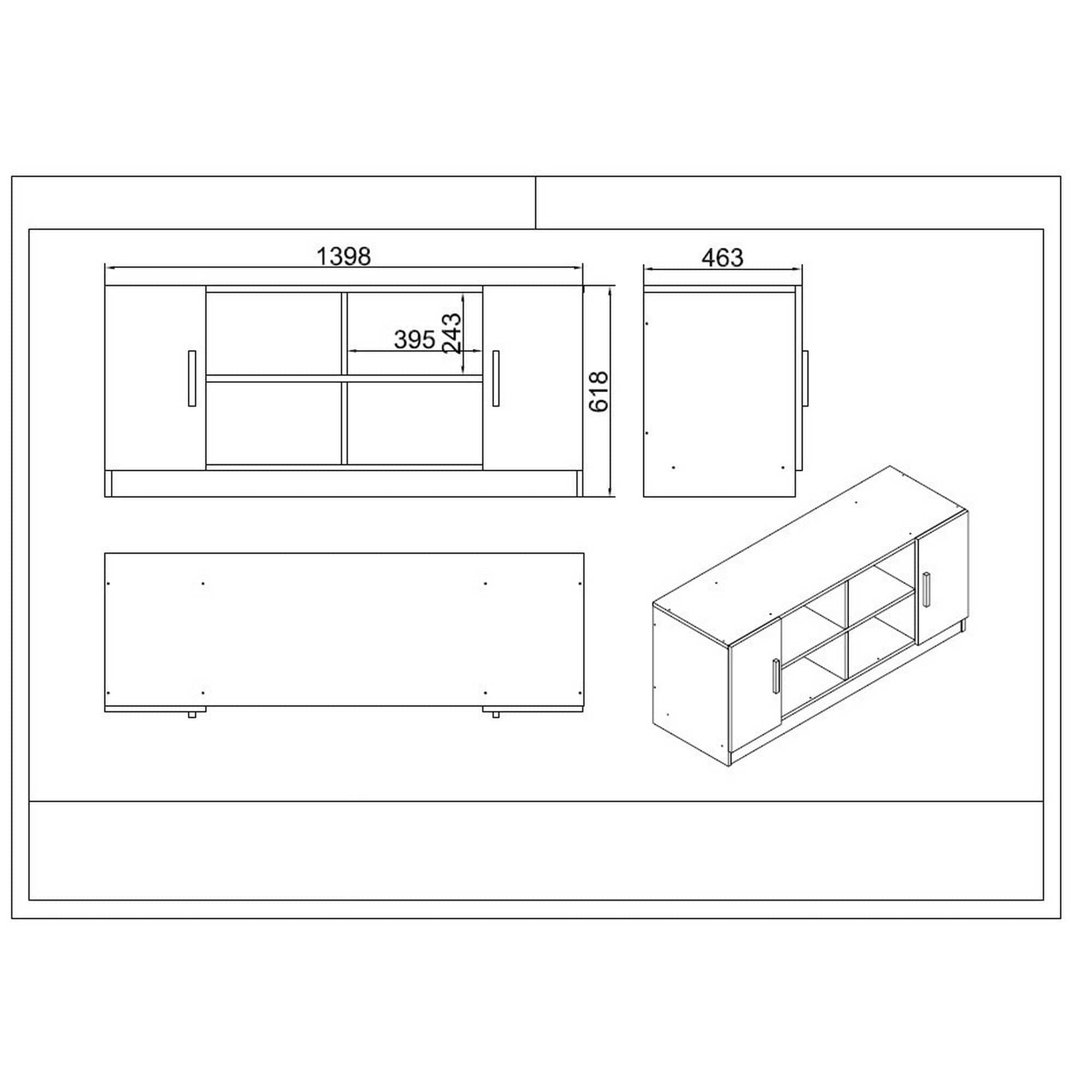 Set birou VO17 - BA, nuc/gri antracit, PAL melaminat
