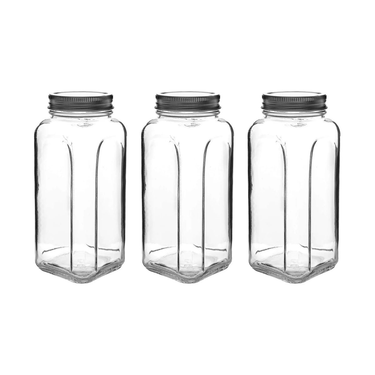 Set borcane SHY9803LU, 3 piese, argintiu, sticlă, 980 ml