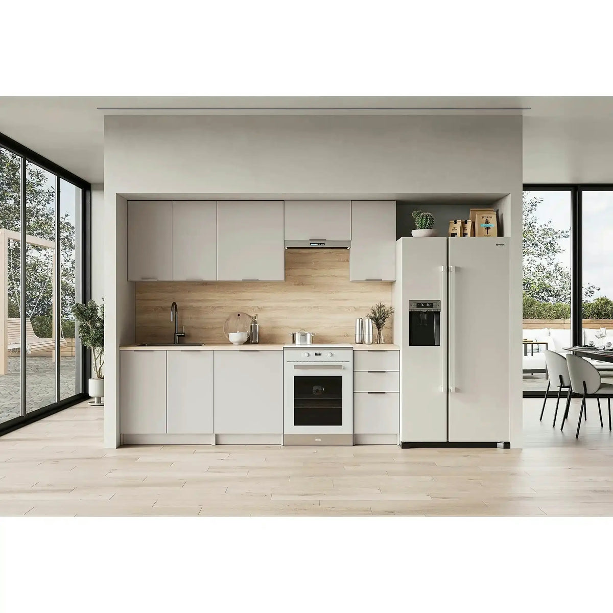 Set bucatarie BARCELONA , casmir/stejar sonoma, PAL, 240 cm