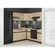Set bucatarie JUNONA LINE, stejar sonoma/wenge, PAL, 180x200 cm, dreapta, cu blat stejar sonoma