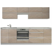 Set bucatarie LINE, stejar sonoma, PAL laminat, 260 cm