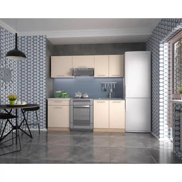 Set bucatarie MARIA, crem/stejar sonoma/alb, PAL, 200 cm