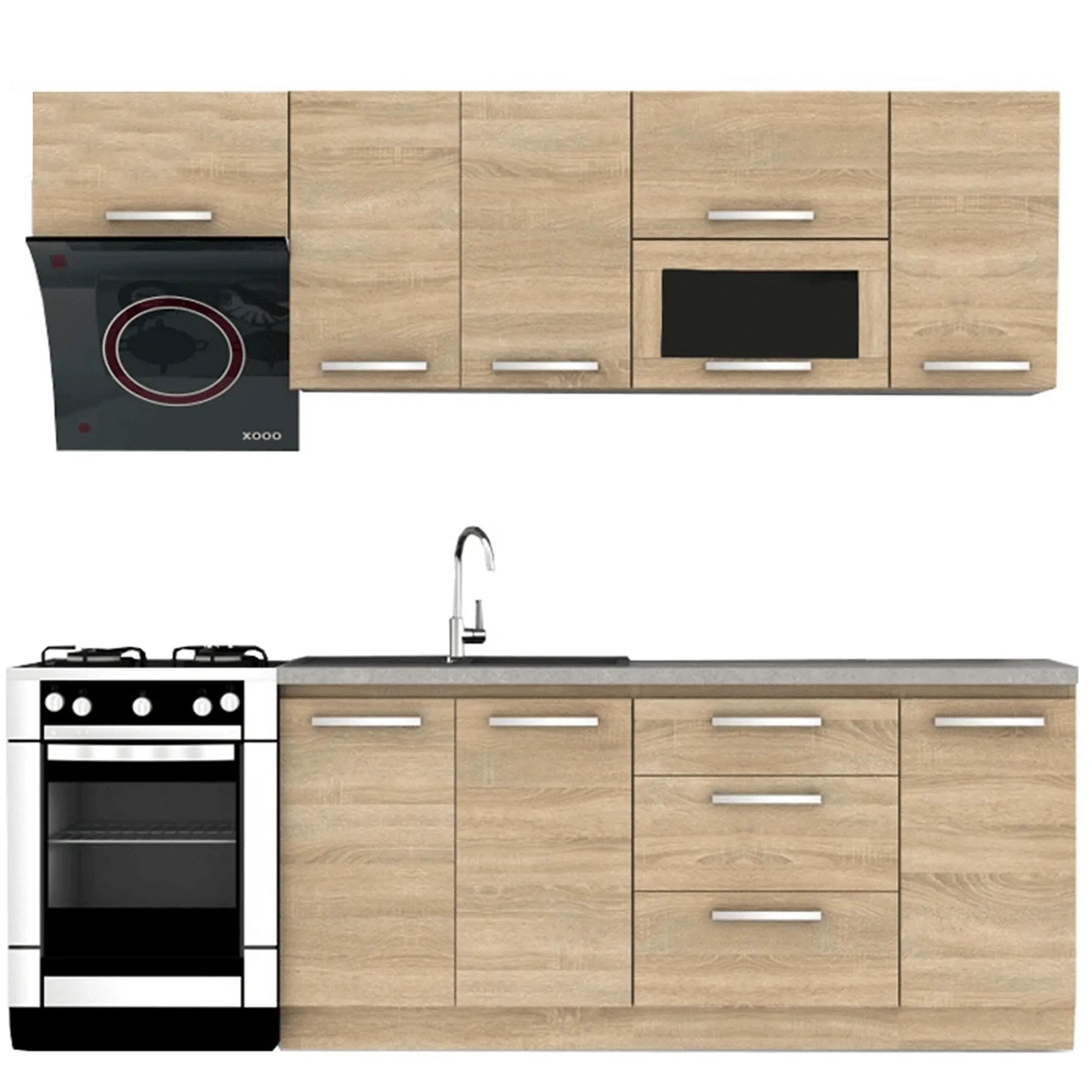 Set bucatarie NOVA PLUS, stejar sonoma, 240 cm