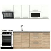 Set bucatarie NOVA PLUS, stejar sonoma/alb, PAL, 240 cm