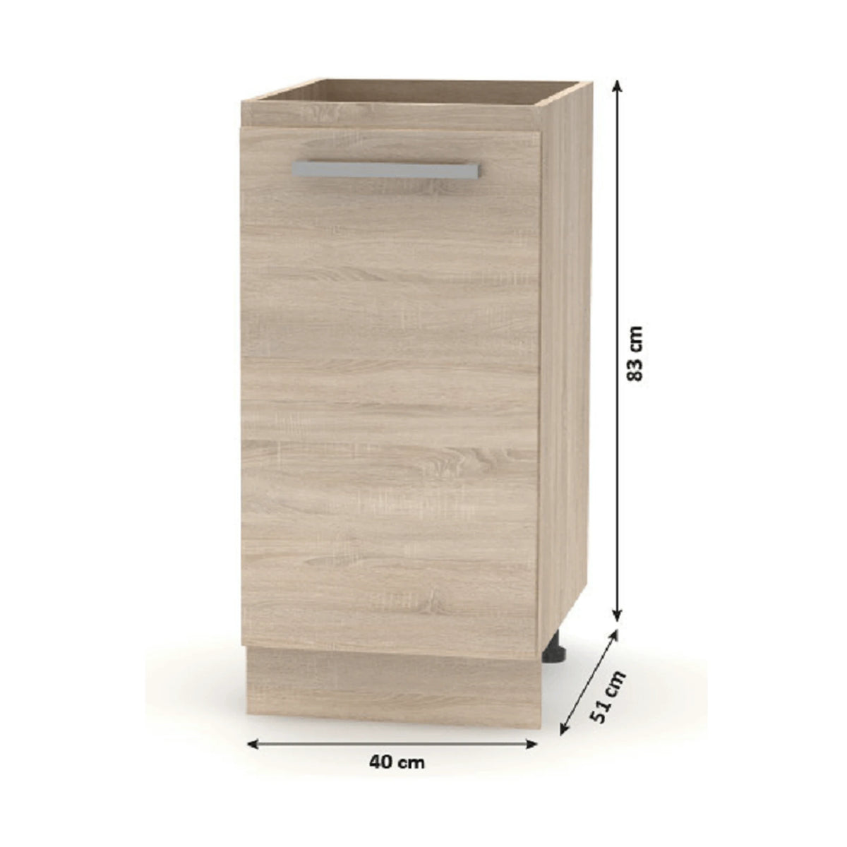 Set bucatarie NOVA PLUS, stejar sonoma/alb, PAL, 240 cm