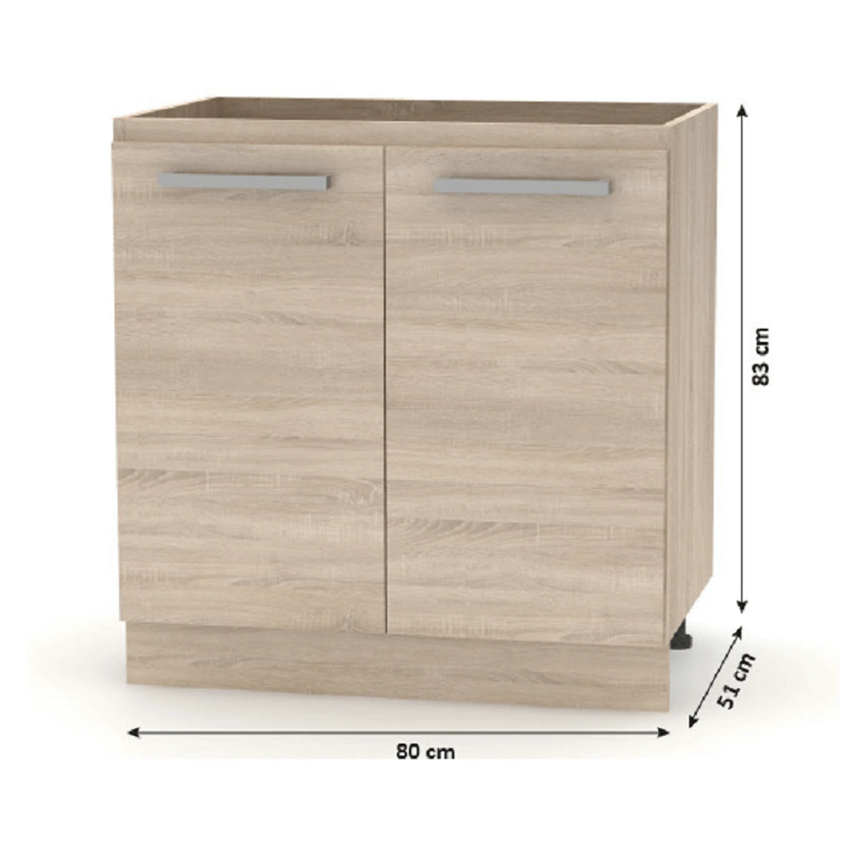 Set bucatarie NOVA PLUS, stejar sonoma/alb, PAL, 240 cm