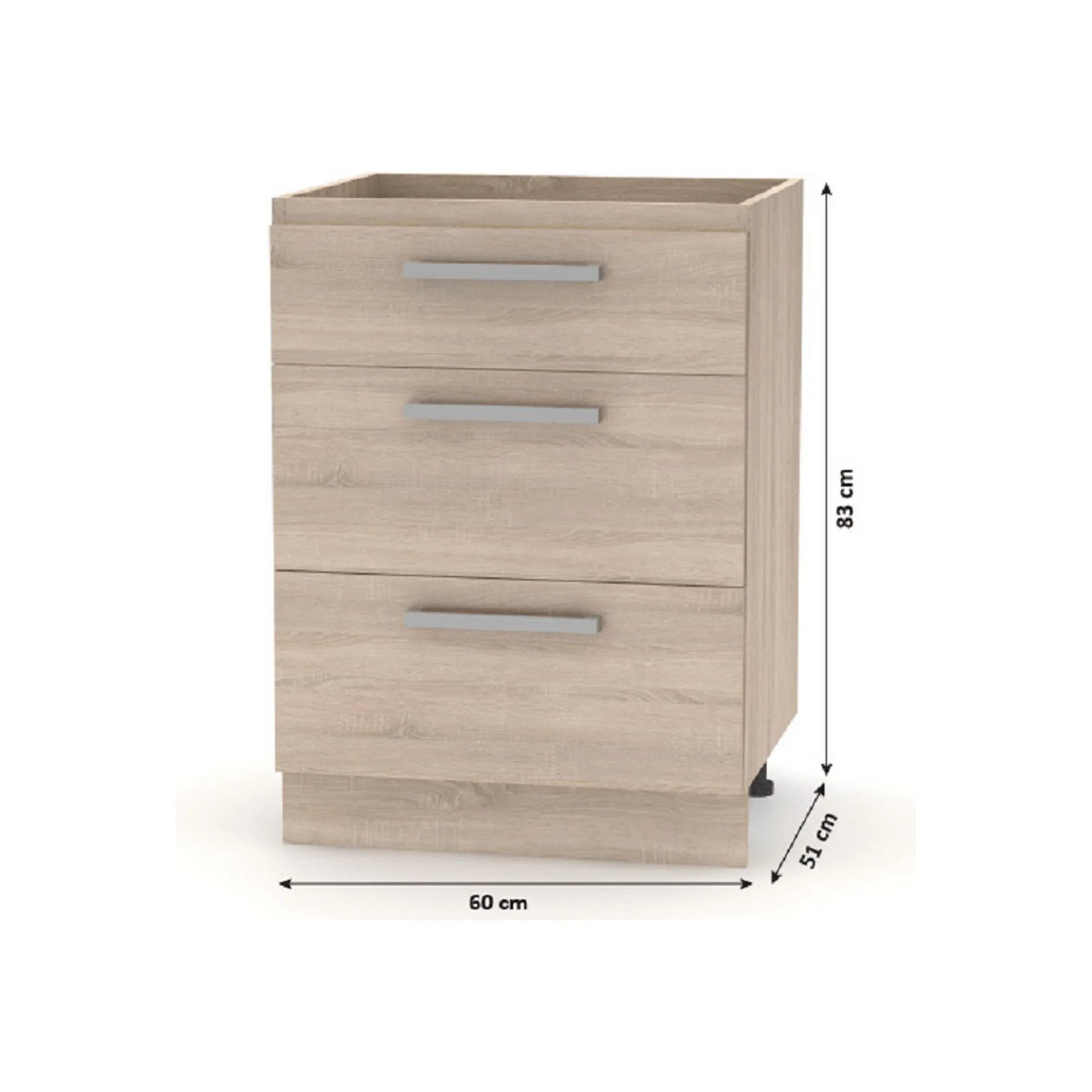 Set bucatarie NOVA PLUS, stejar sonoma/alb, PAL, 240 cm