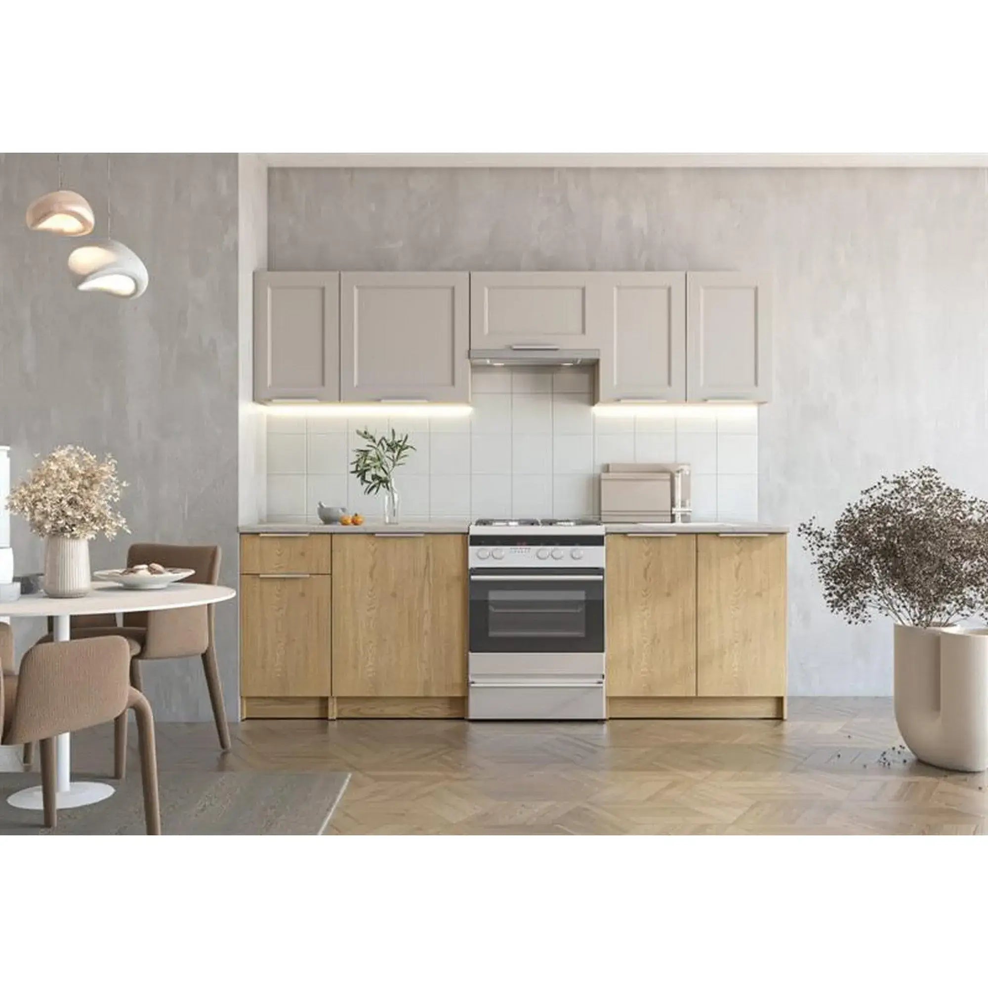 Set bucatarie WENDY, stejar/casmir, PAL, 240 cm