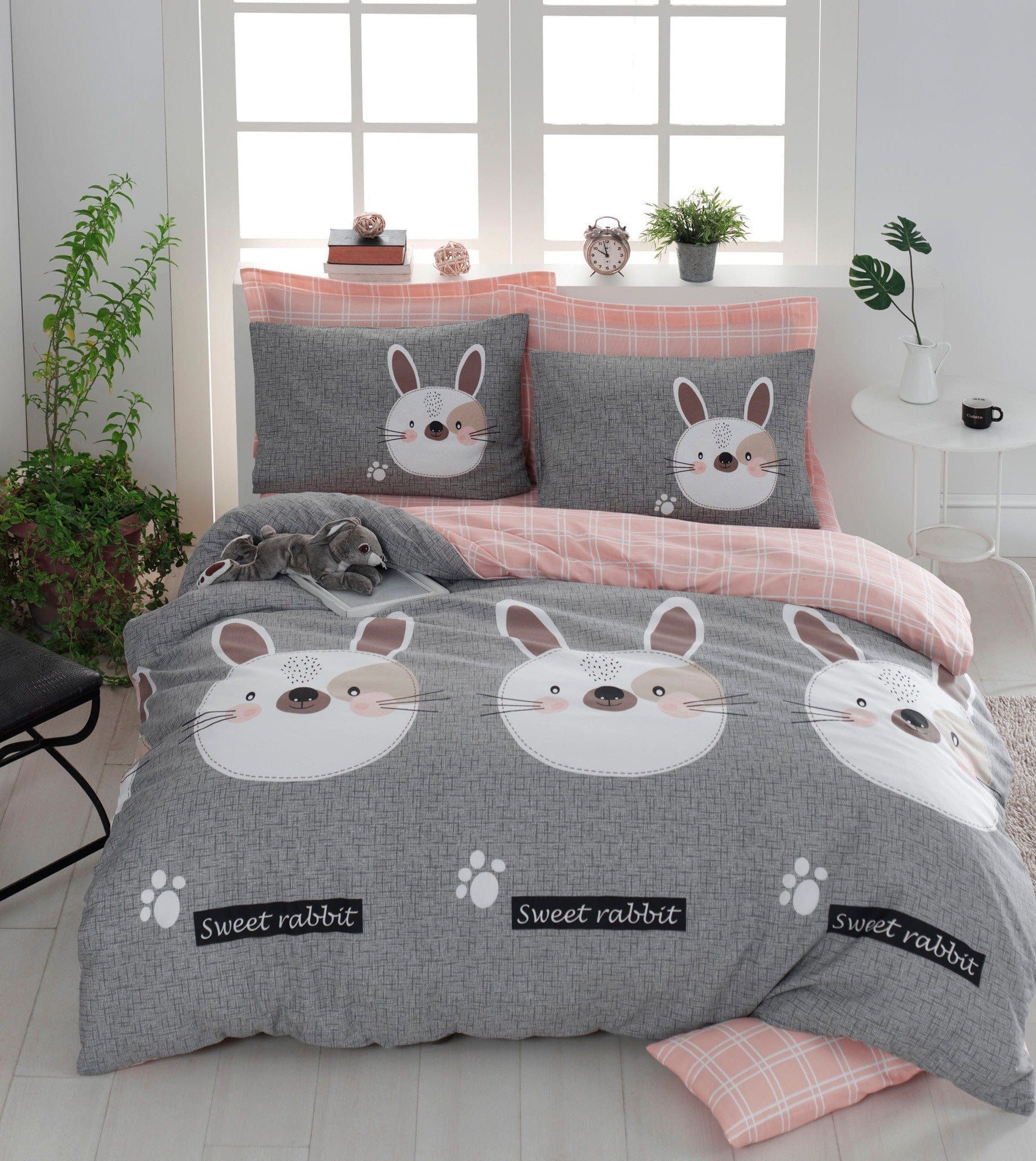 Set cuvertura pat dublu 143EPJ4810, multicolor, bumbac/poliester, 200x220 cm, cu 2 fete de perna