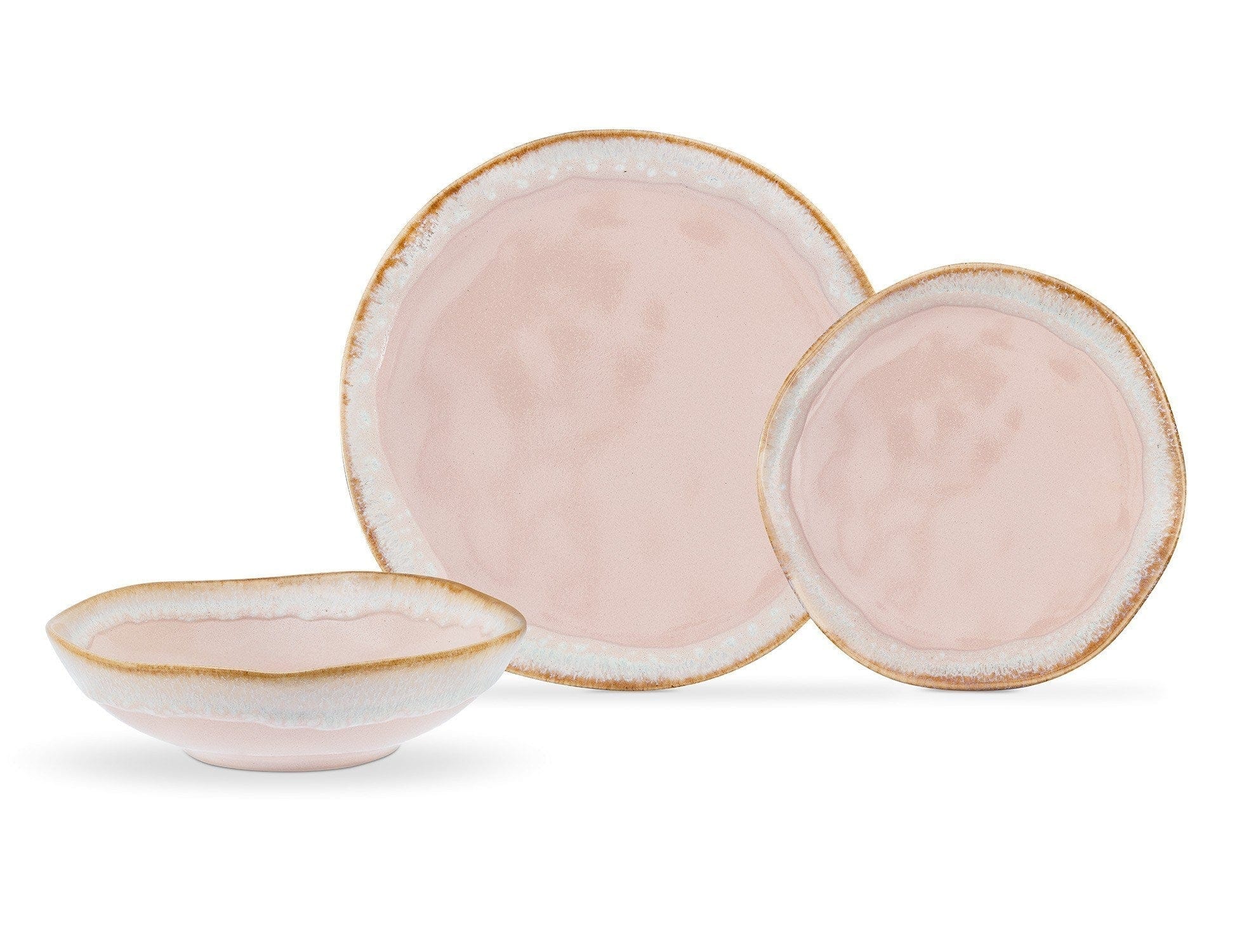 Set de cina 275KRM2186, 18 piese, roz, ceramica