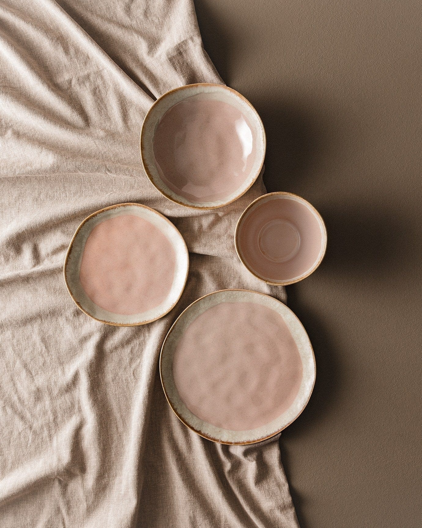 Set de cina 275KRM2186, 18 piese, roz, ceramica