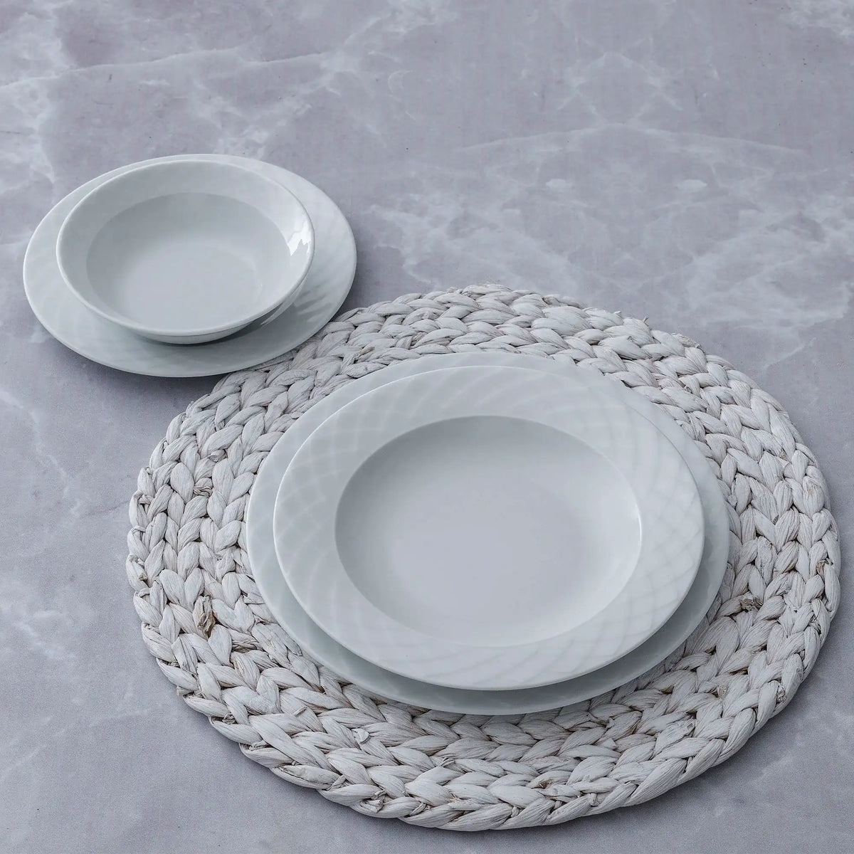Set de cină ALF24Y400, 24 piese, alb, porțelan