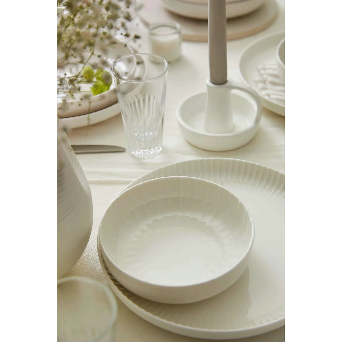 Set de cină BNCRS18Y400, 18 piese, alb, porțelan