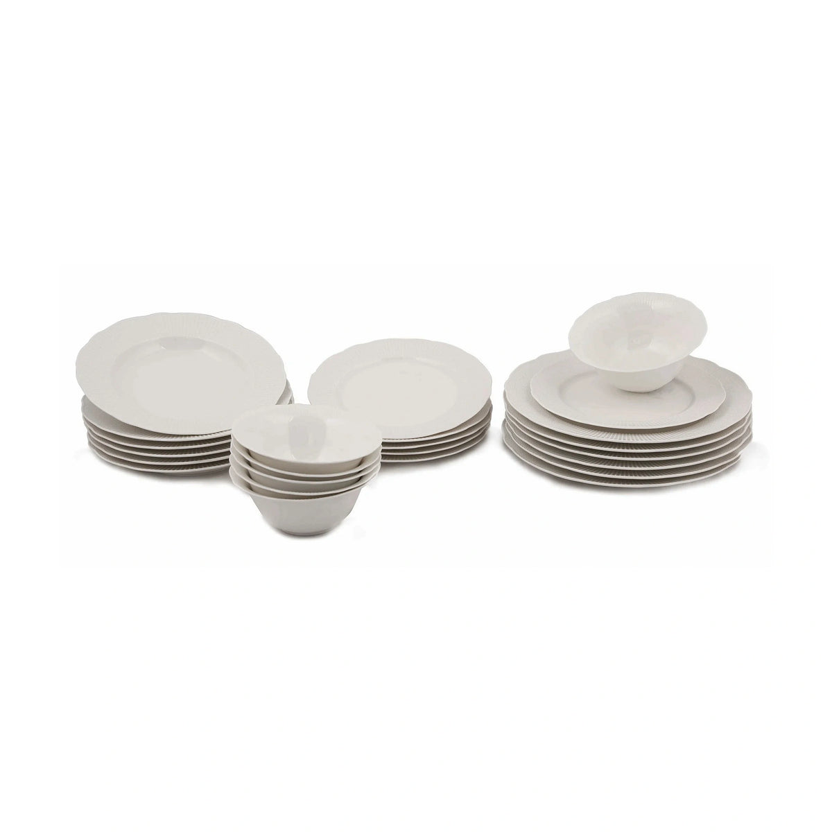 Set de cină BNILY24Y200, 24 piese, alb, porțelan