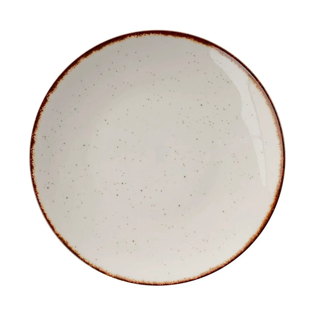 Set de cină GBSATN24KY458KH, 24 piese, alb/maro, porțelan