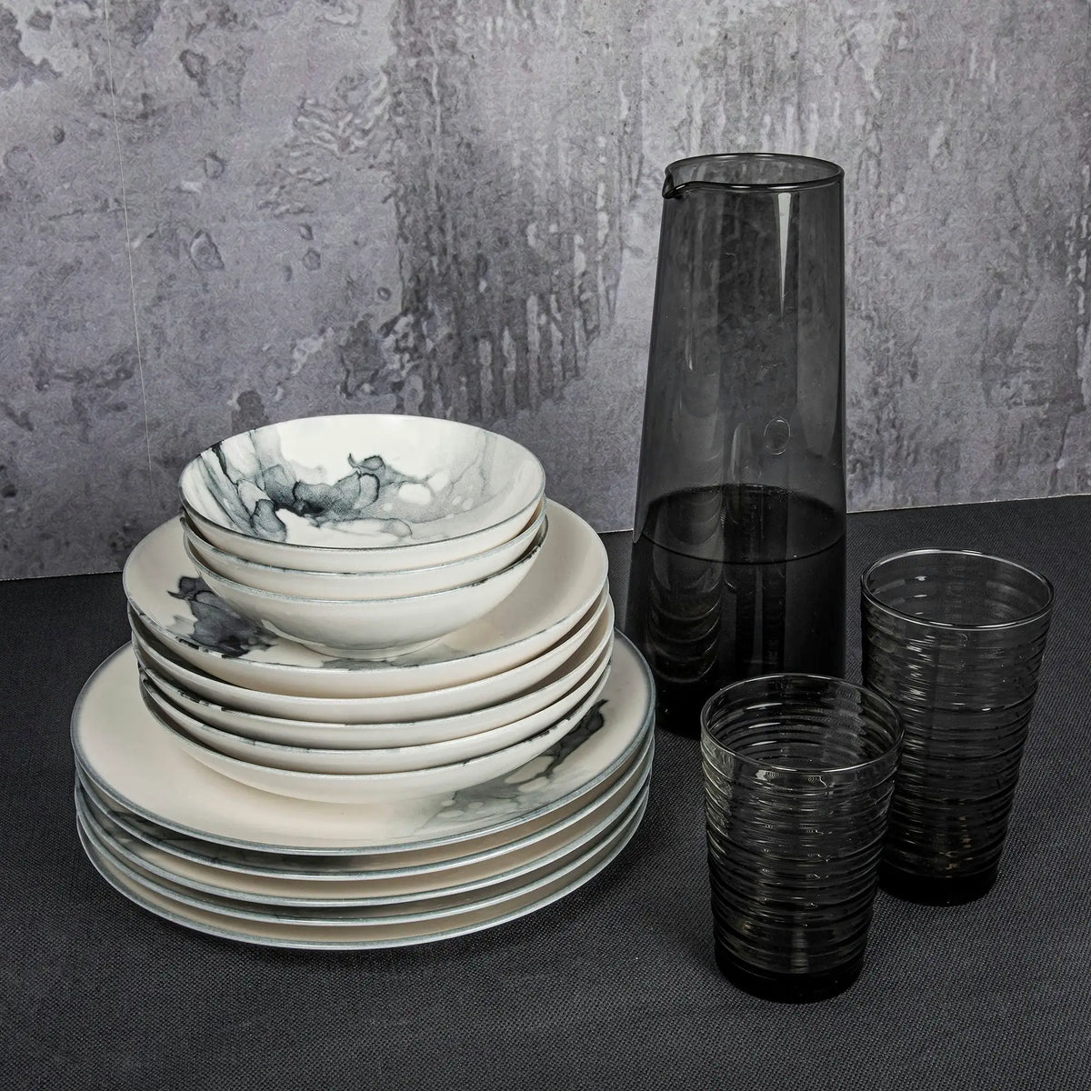 Set de cină GBSATN24KY4R1360, 24 piese, multicolor, porțelan
